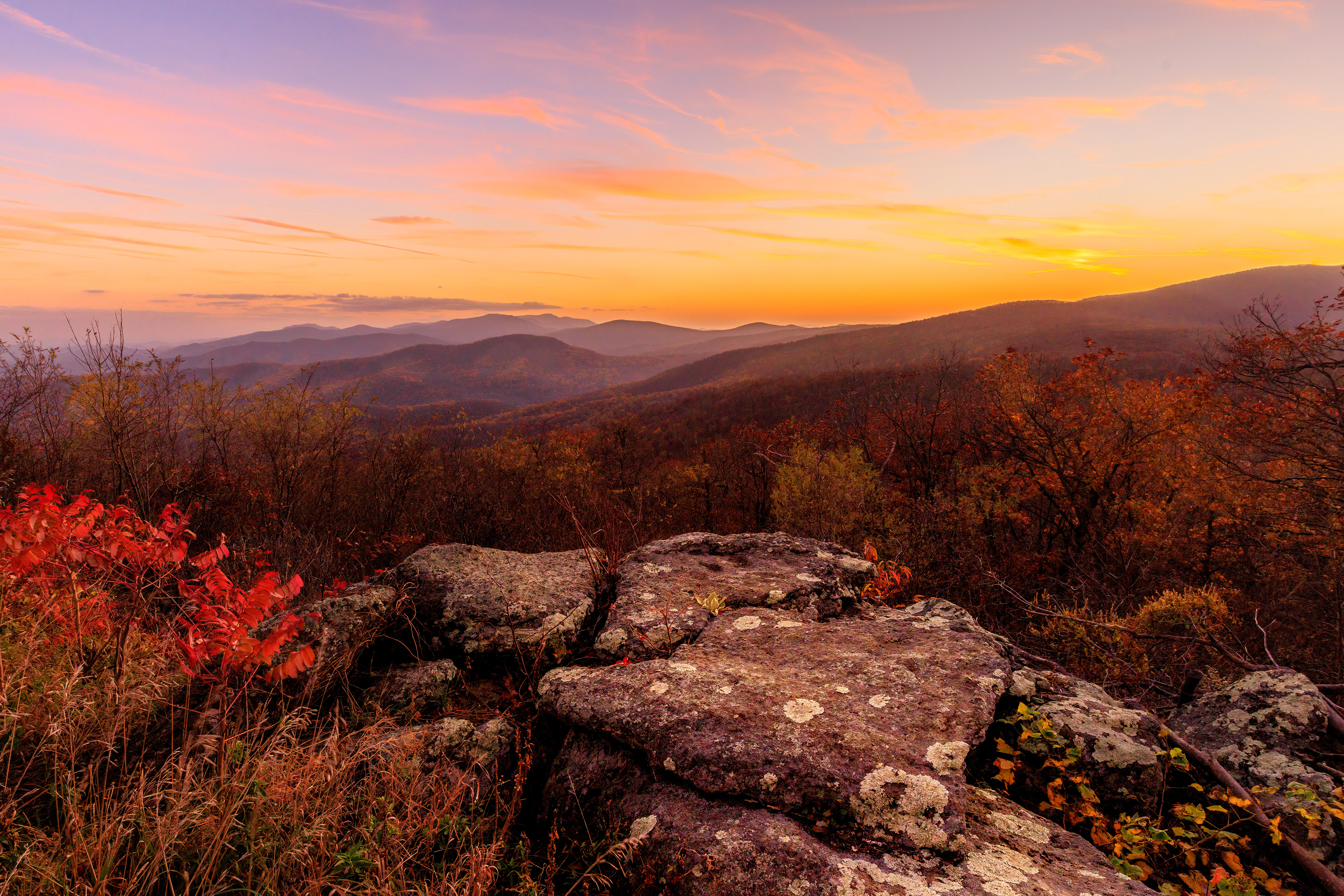 Autumn Sunset from Range View Overlook