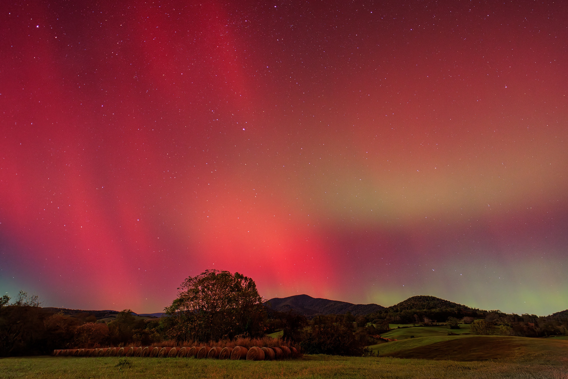 Aurora Borealis over Shenandoah National Park