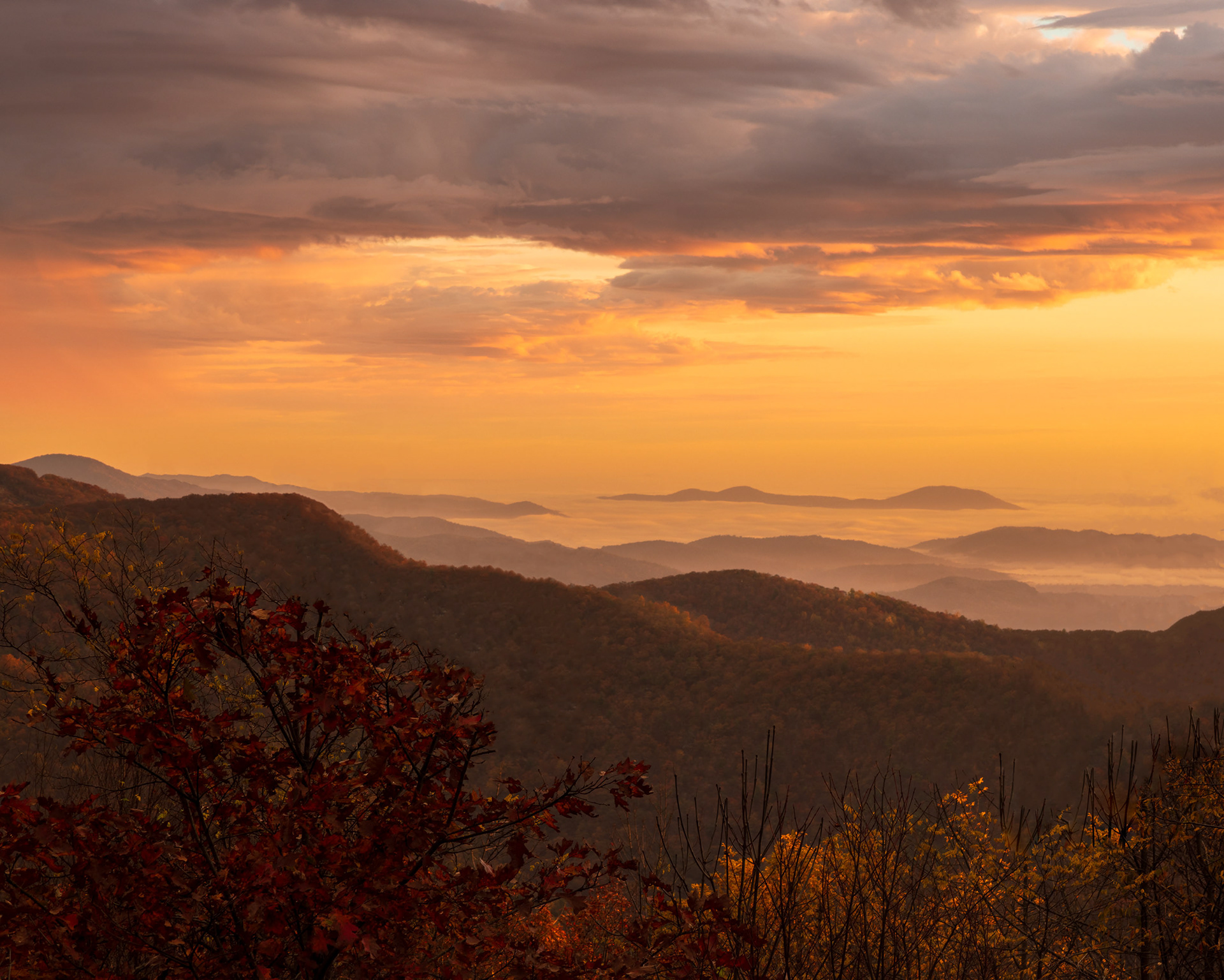 Sunrise at Thorofare Mountain Overlook