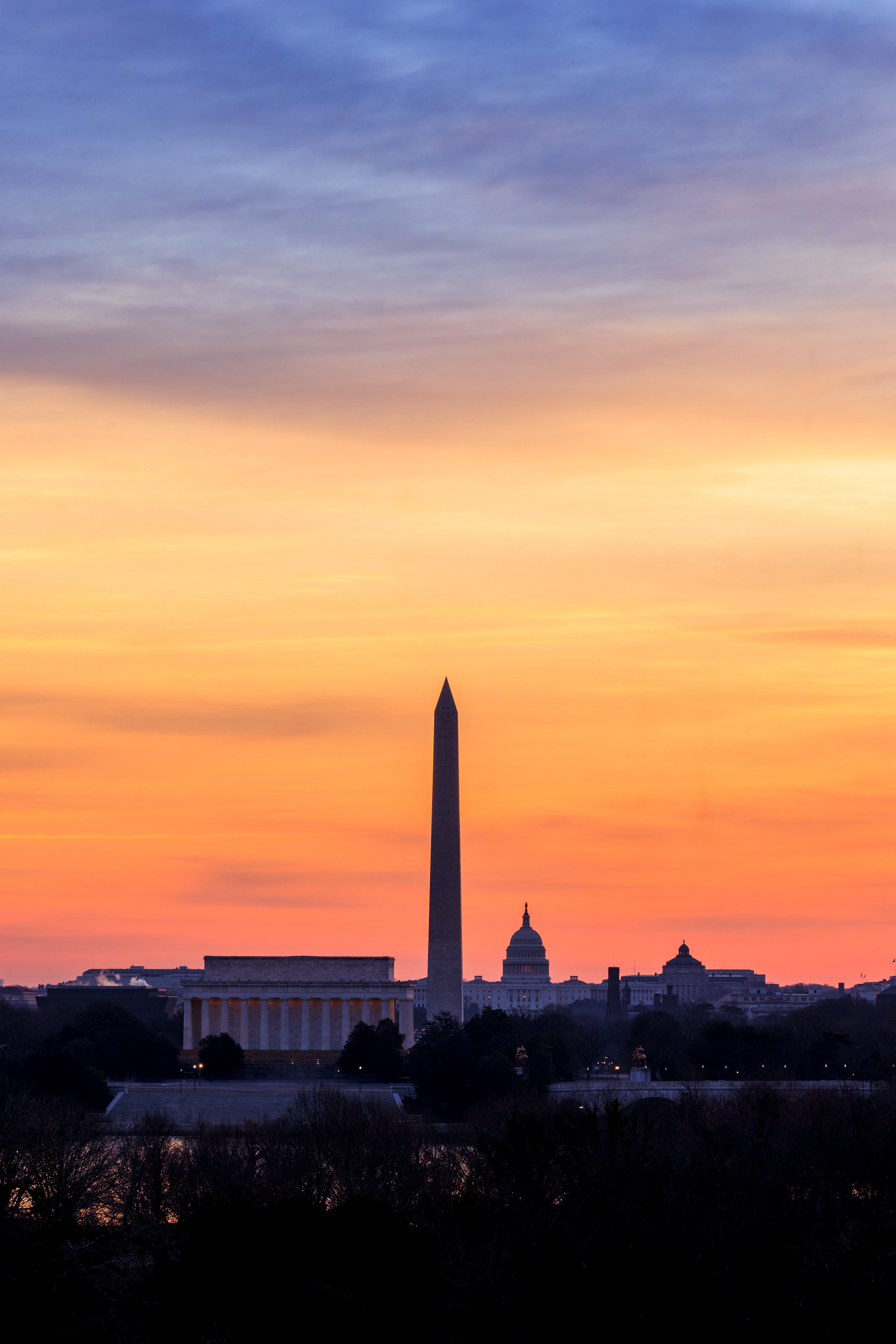 Sunrise over the National Mall