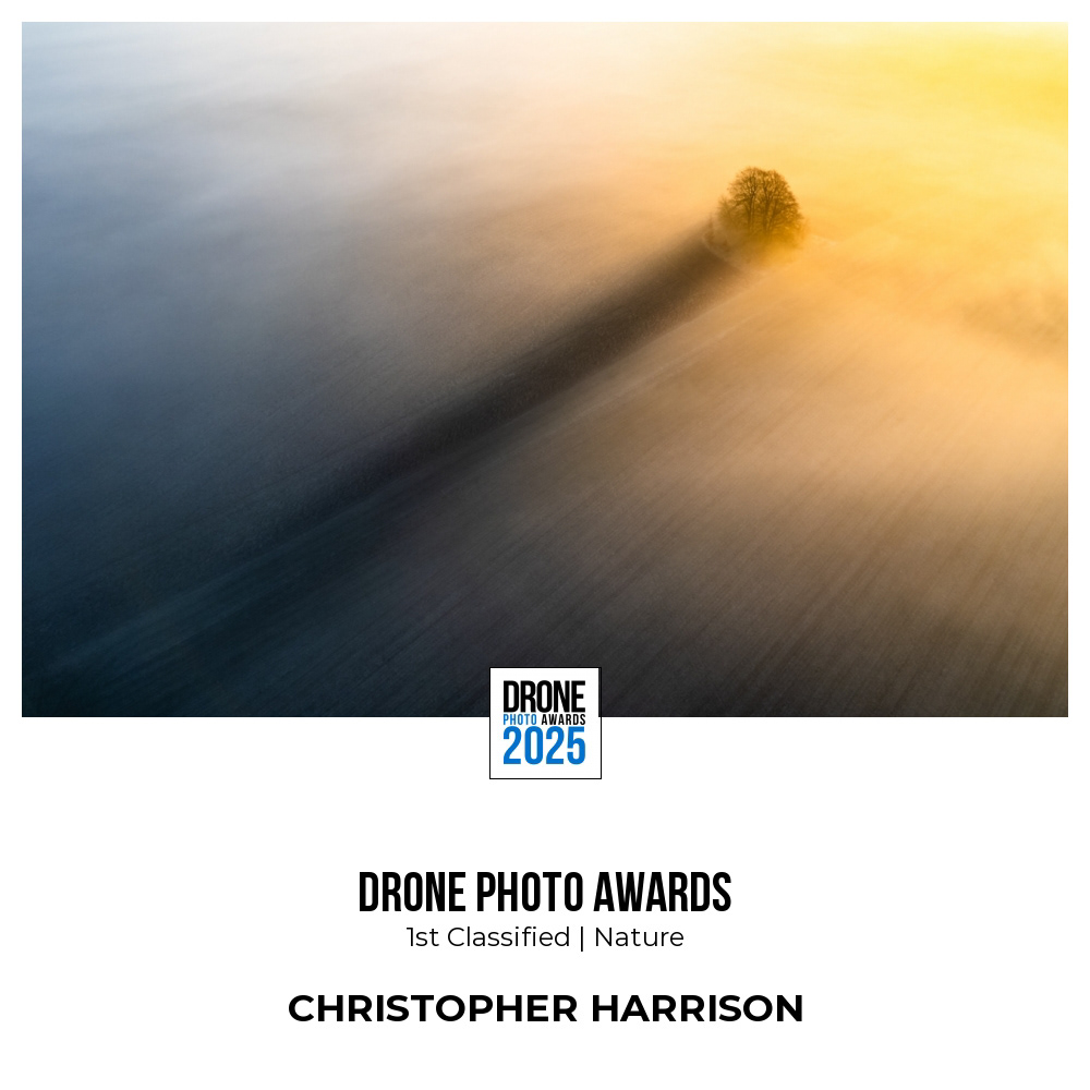 Christopher Harrison's award winning photograph "The Long Shadow" taken in Oxfordshire England. This was awarded 1st place in the nature category in the drone photo awards, ran by the siena awards.