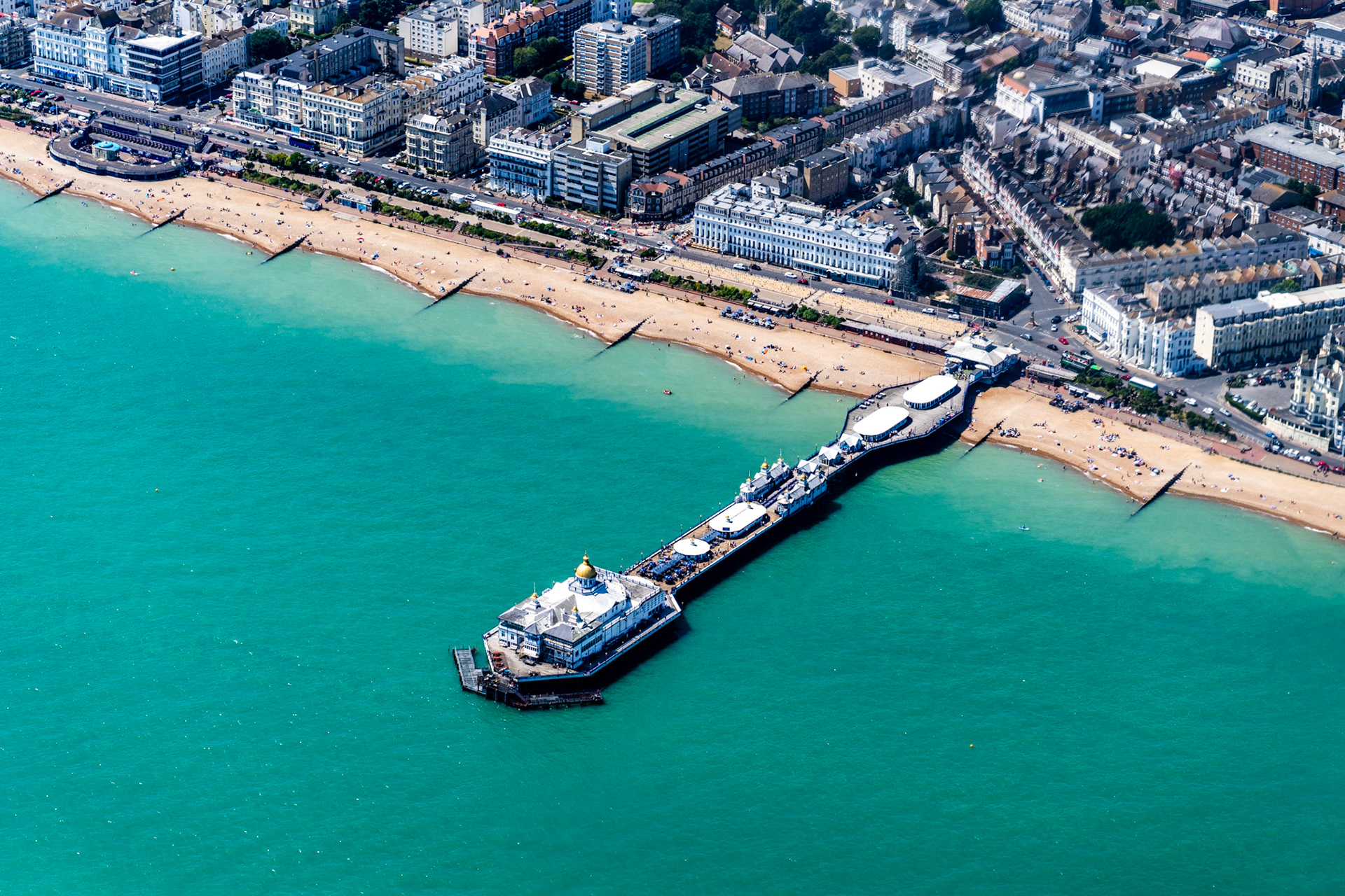 Eastbourne Pier on the British South Coast, on a bright summers day.