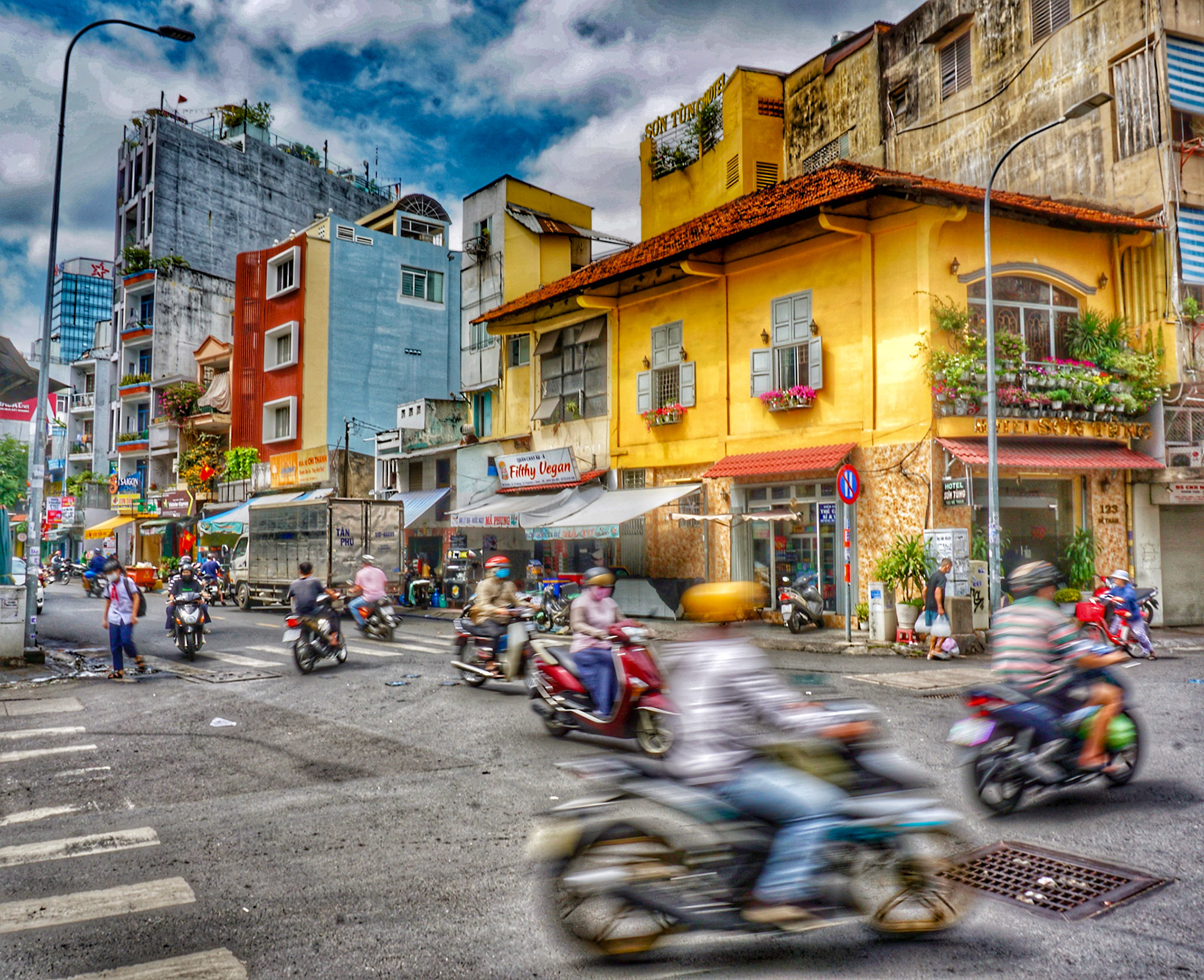 A busy street in Hanoi, Vietnam