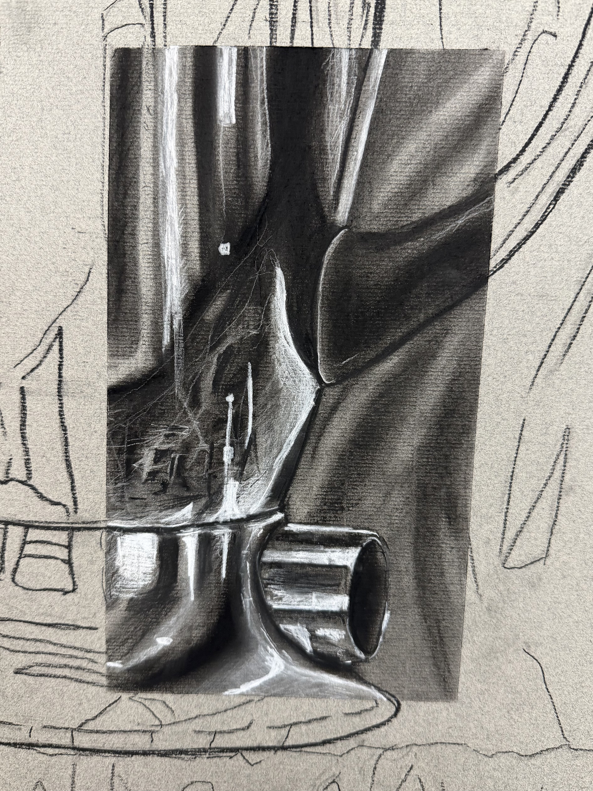 Charcoal - Still Life, up close