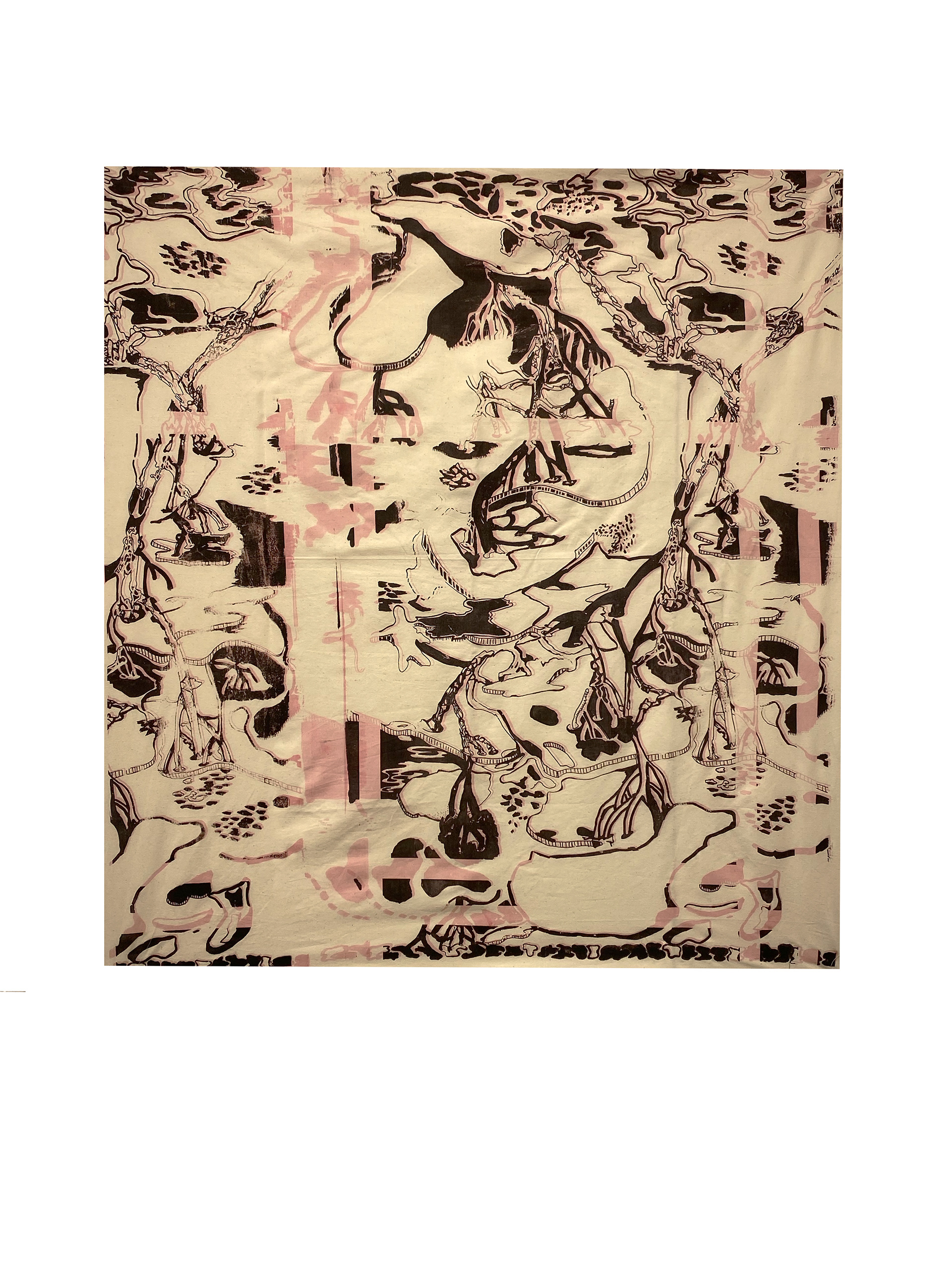 Sample print experimenting with color and striping