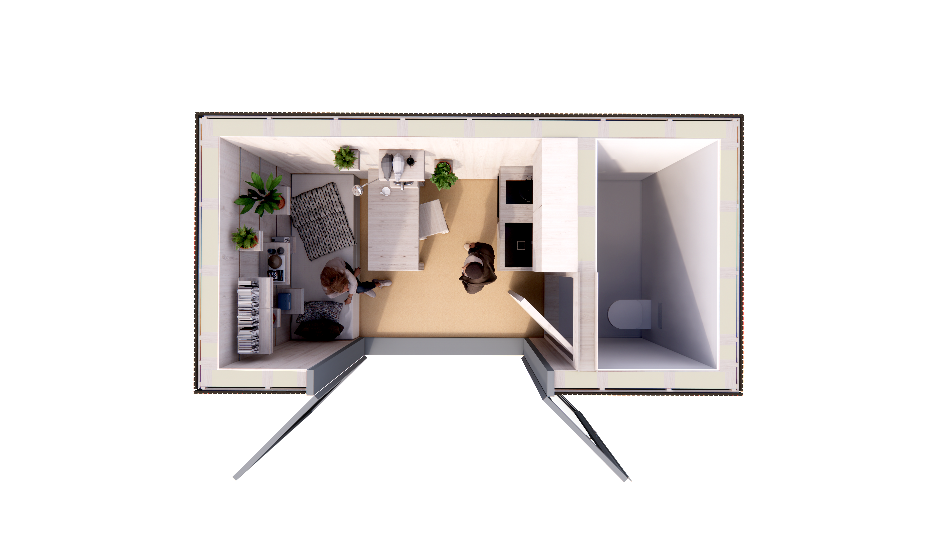 roomy 3 met badkamer, keuken en kitchenette