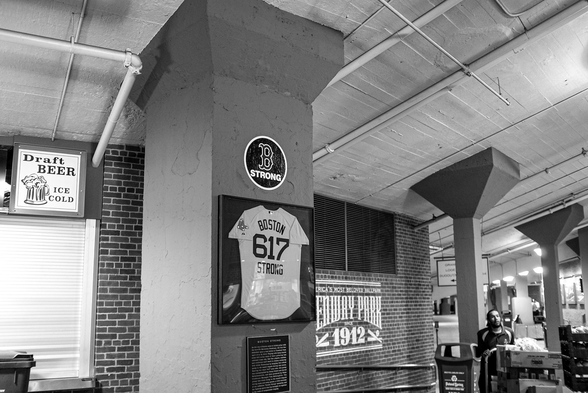 Boston Strong and 617 on the jersey commemorate the victims and the city’s resilience after the 2013 Boston Marathon bombing. 617 is Boston’s area code.