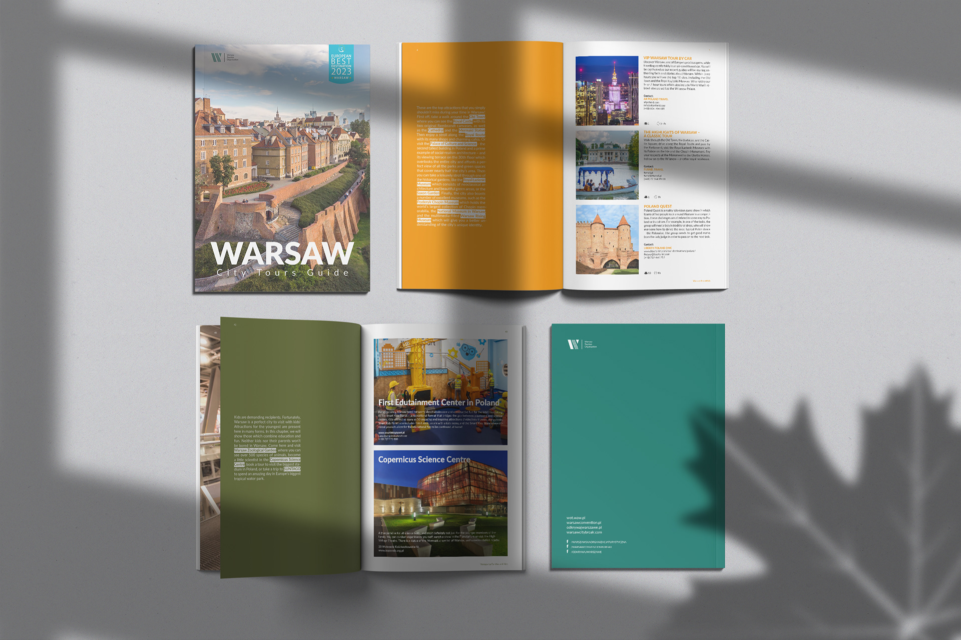 brochure, catalogue, A5, print, tourism, Warsaw, guide, folder