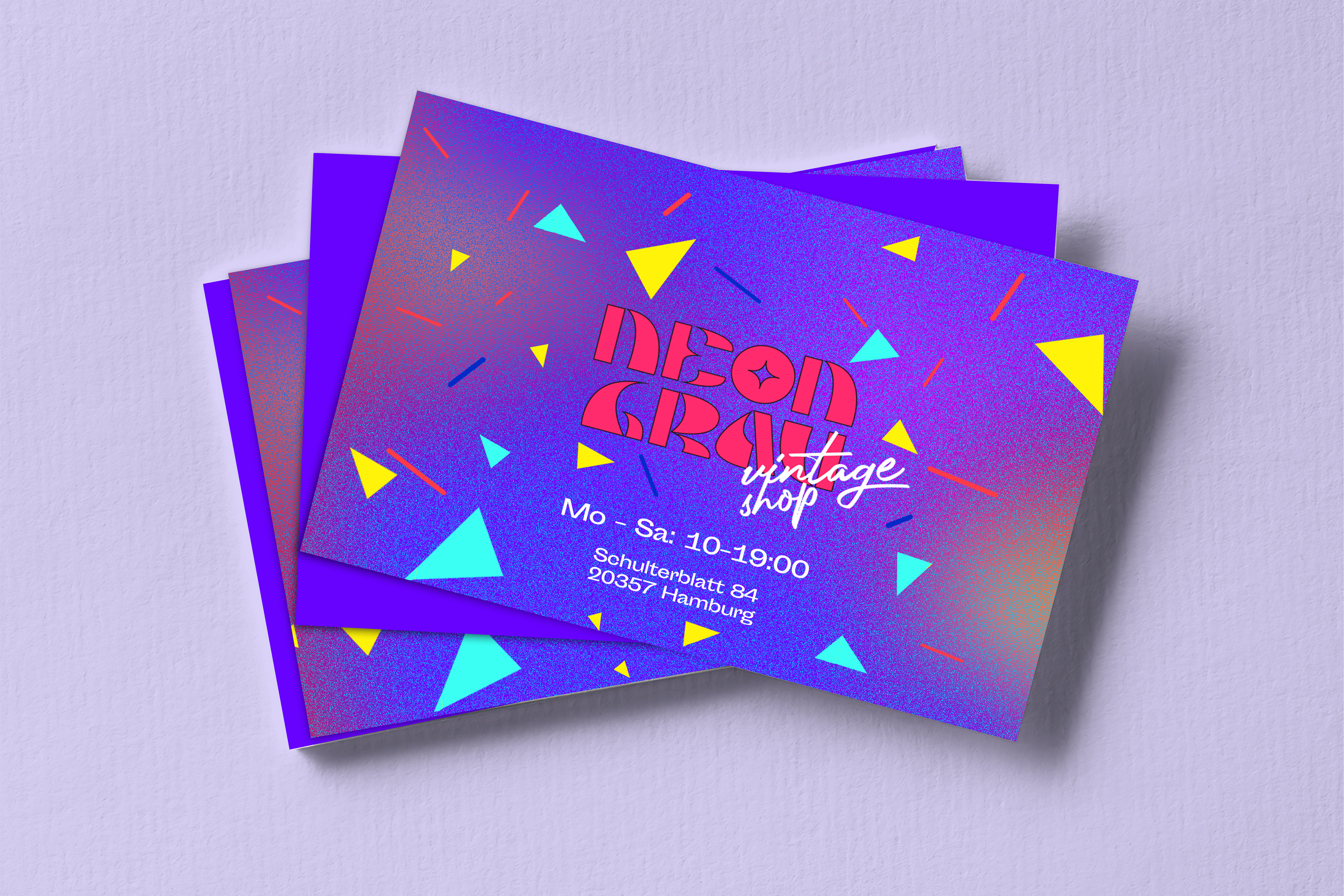 How I used the font on business cards for a vintage shop