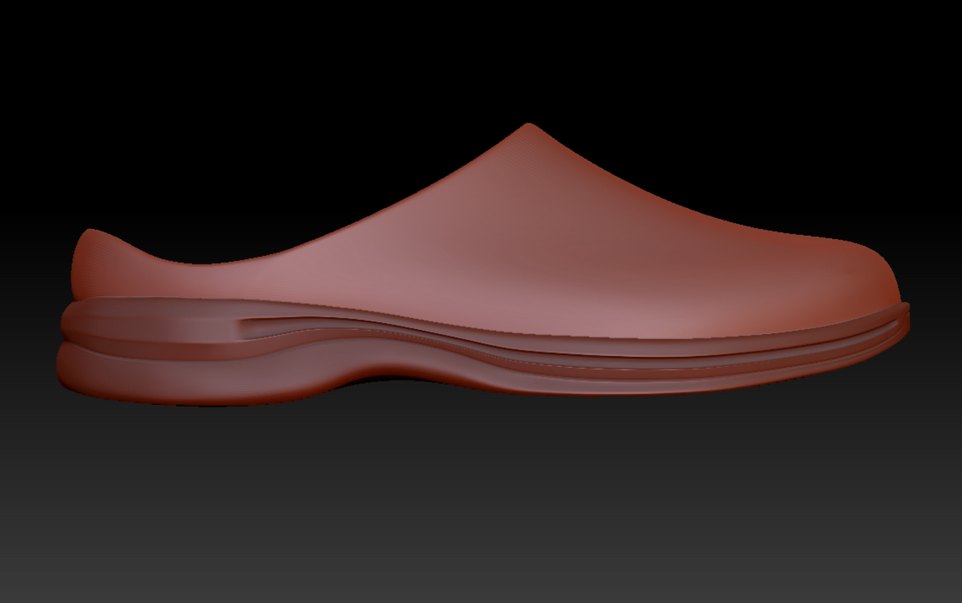 Final 3D model shape. With a last correction, the client wanted to see it with a smoother curve.