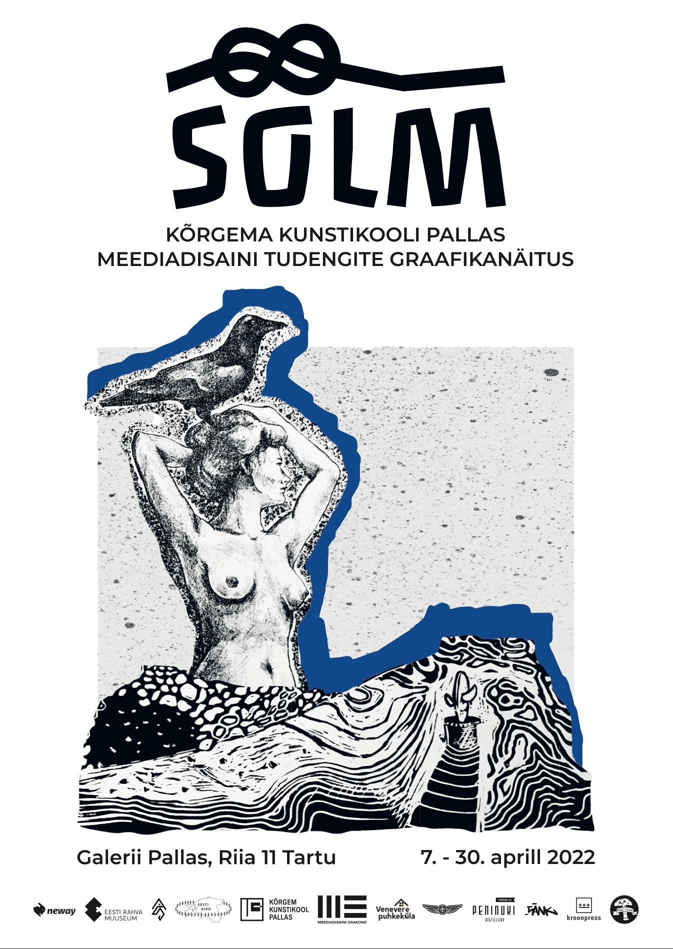 Pallas University's media design department exhibition "Sõlm" poster, group work, spring 2022