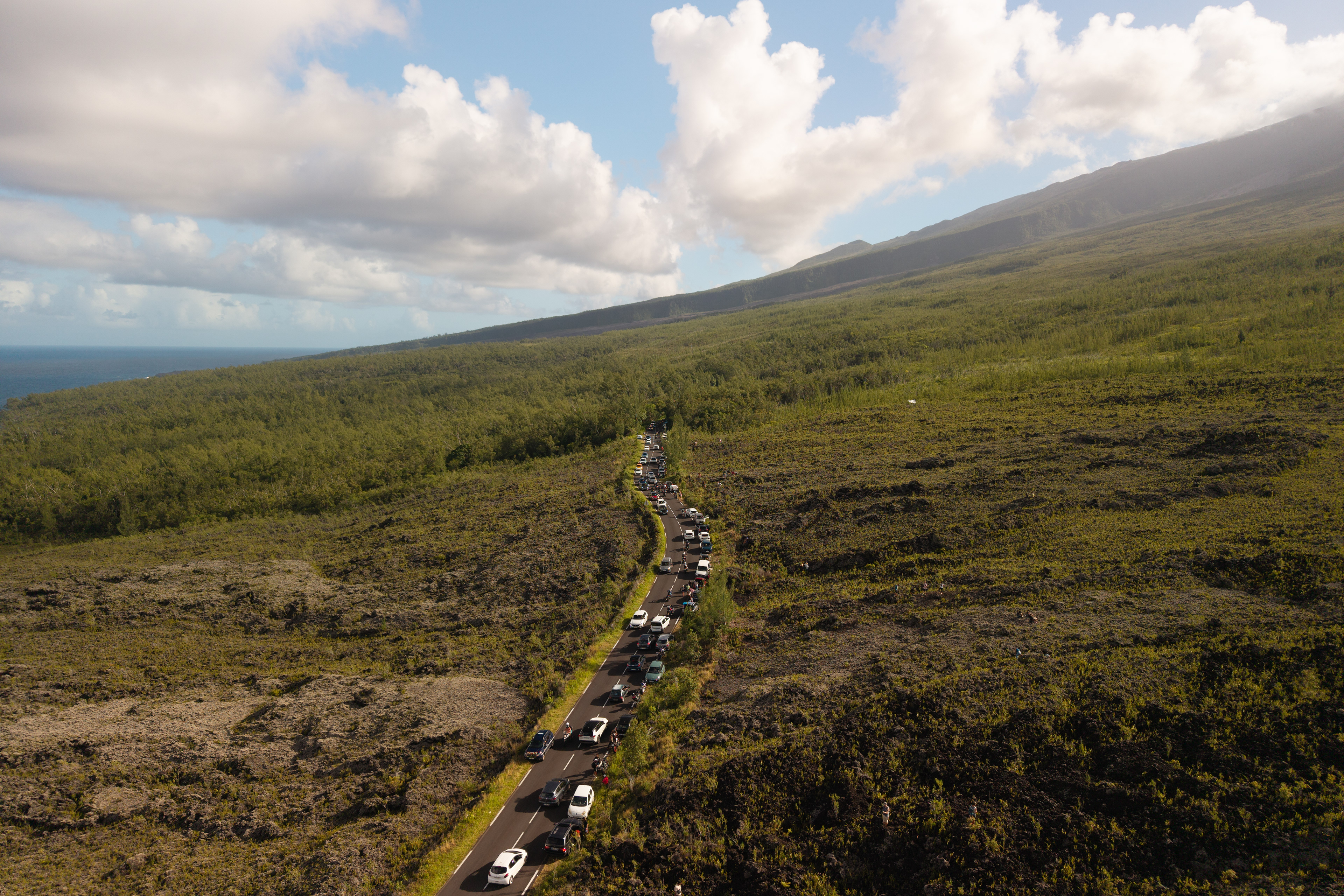 Route Nationale 2 route des laves eruption reunion