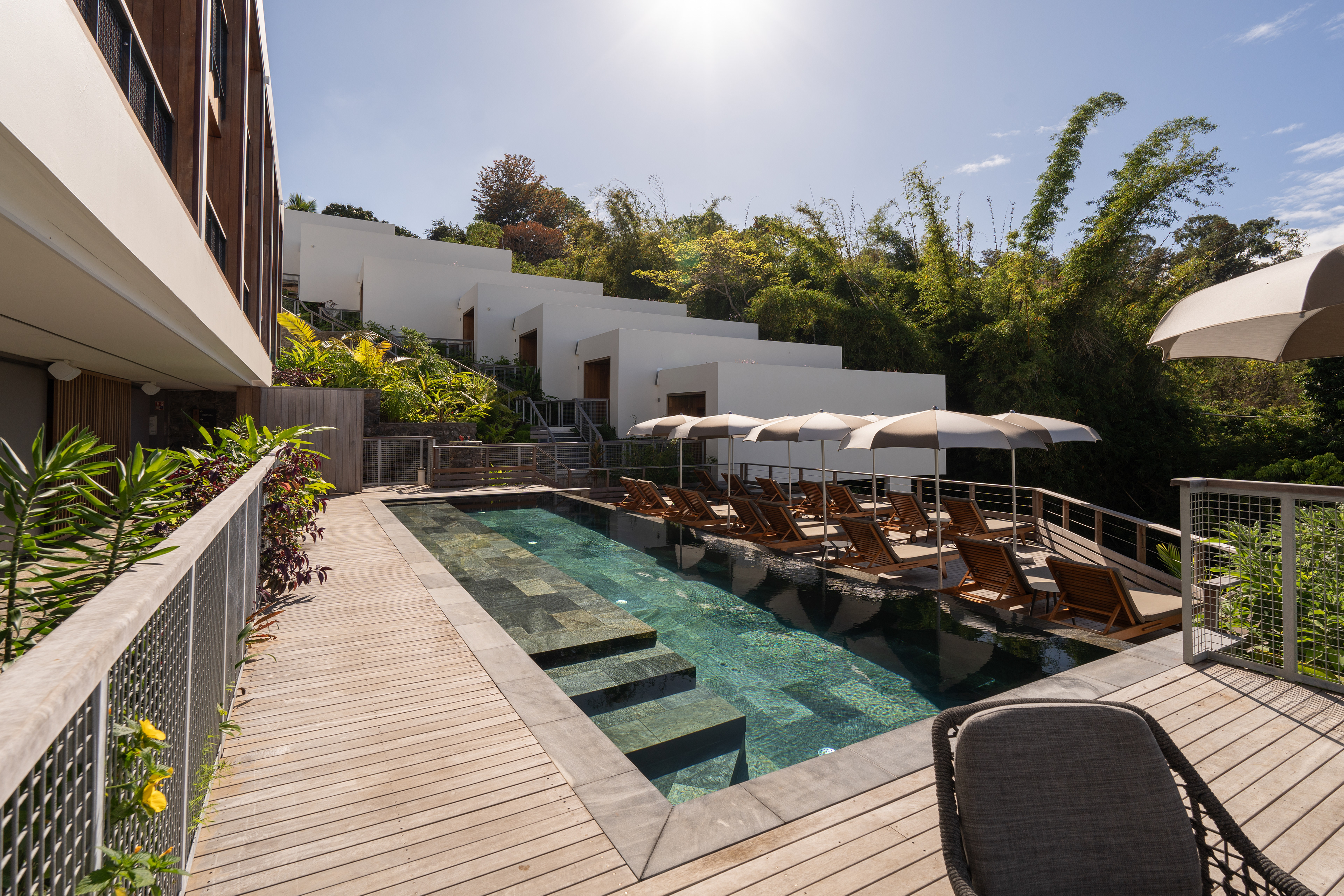 Photographie architecture tropicale réunion 974 Lotek Papangue hotel spa tourisme