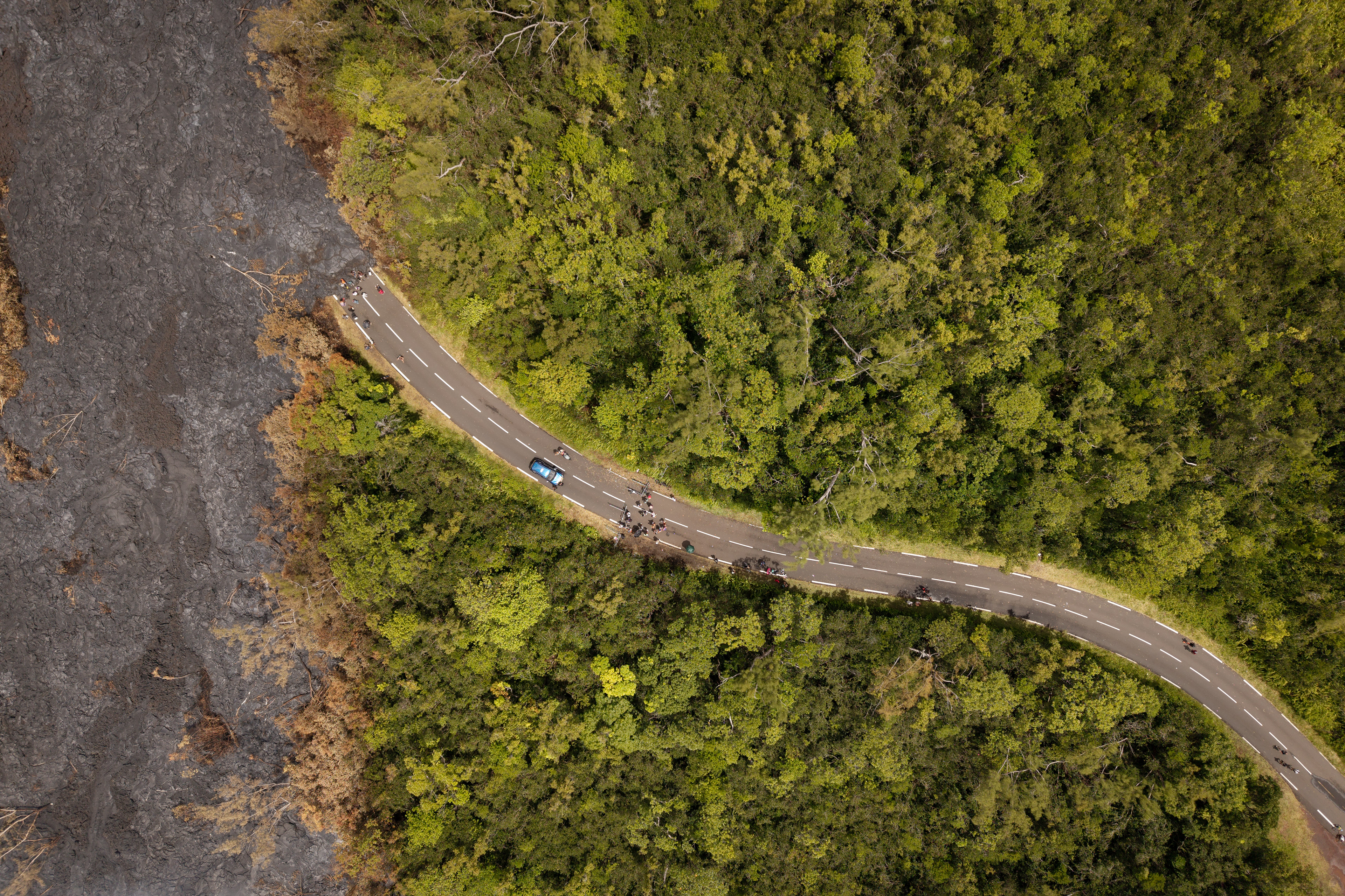 Route Nationale 2 route des laves eruption reunion