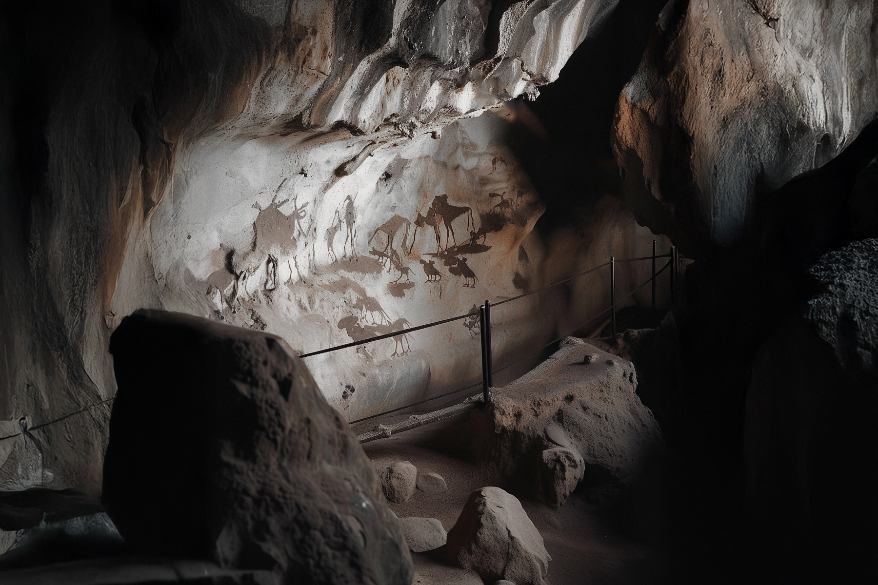 Photographie peinture rupestre grotte premiers francais peuplement reunion préhistoire