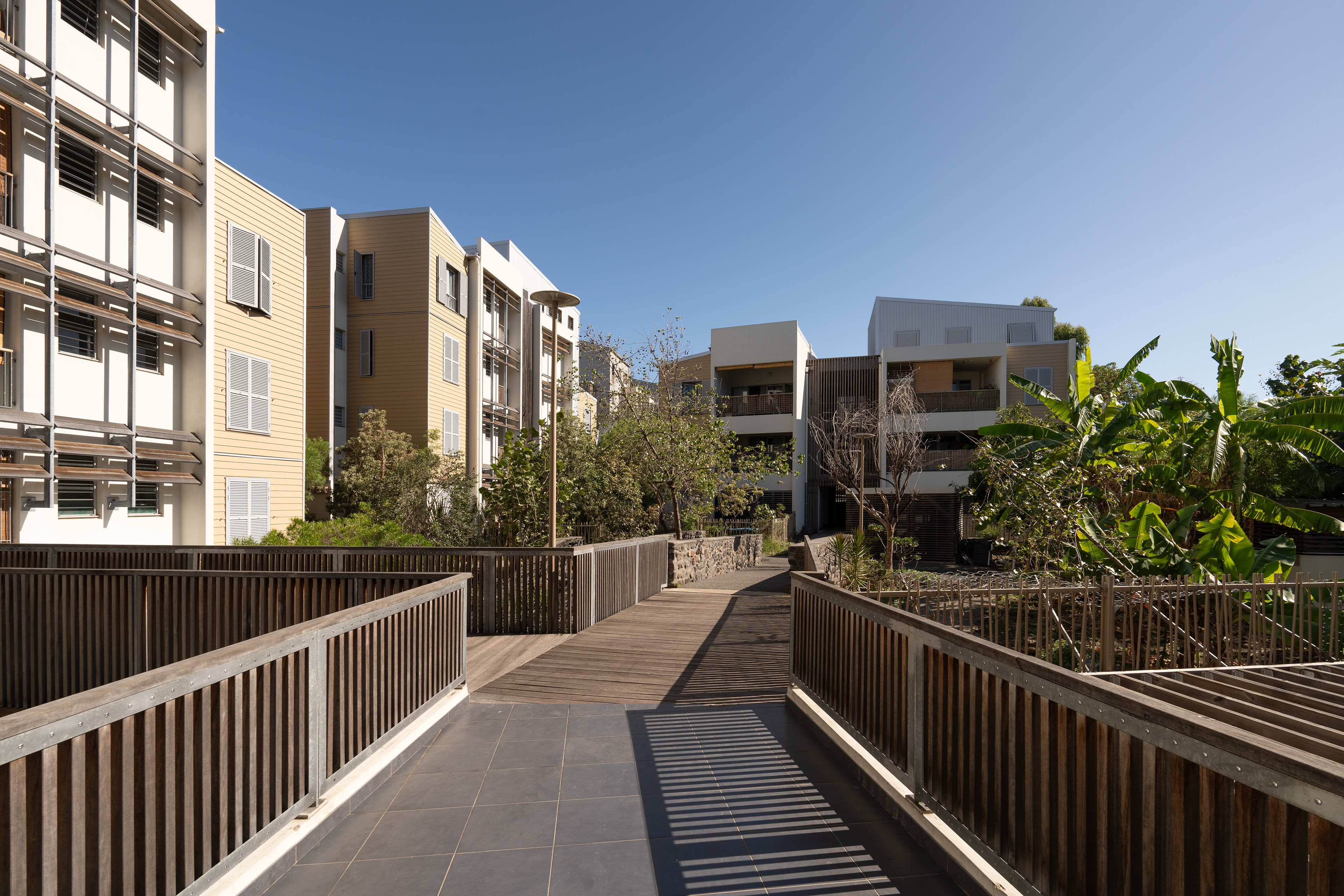 Photographie architecture réunion 974 lotek logement résidence filaos coeurdeville possession