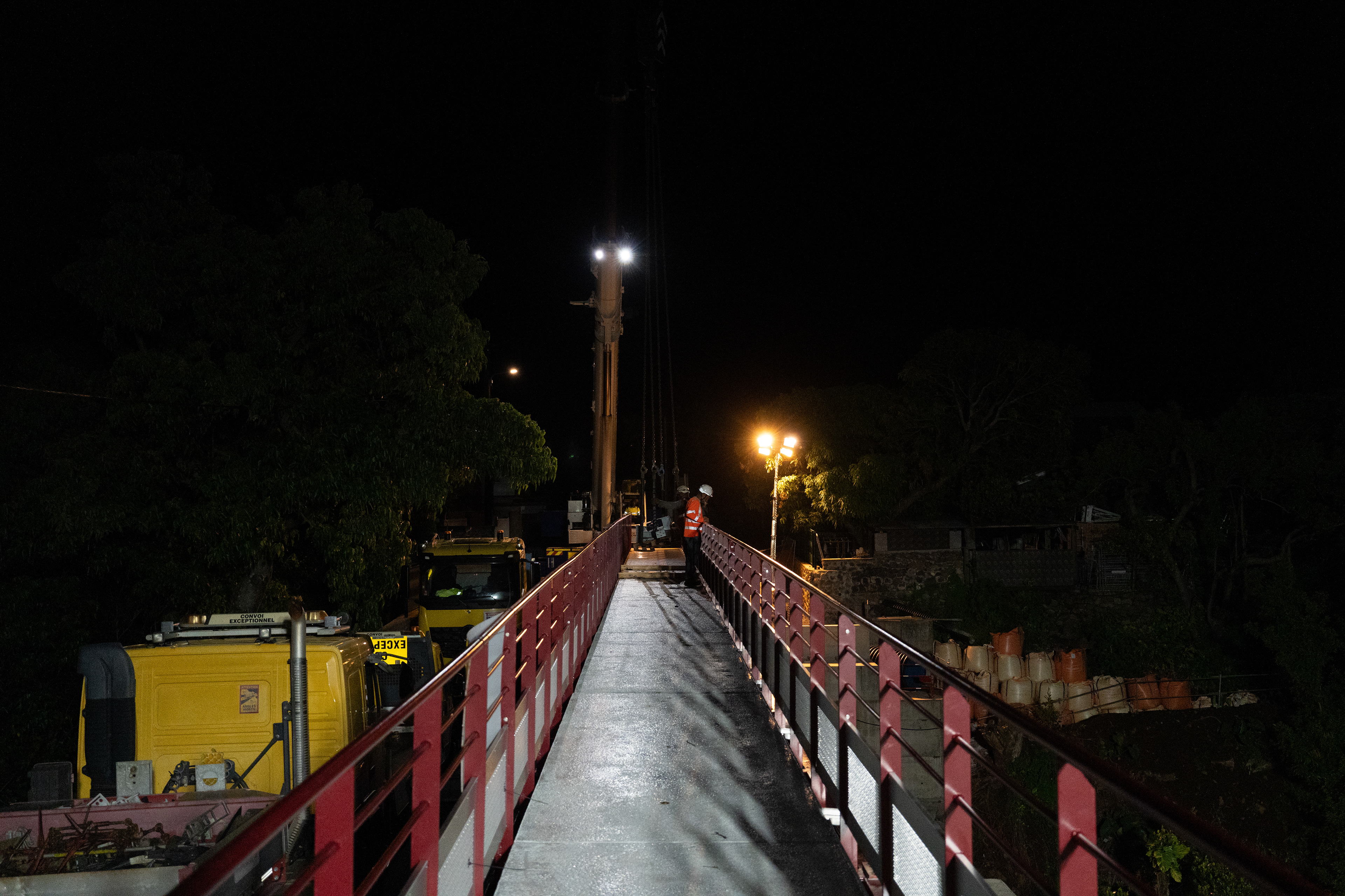 Photographie architecture tropicale réunion 974 chantier passerelle Vincendo 