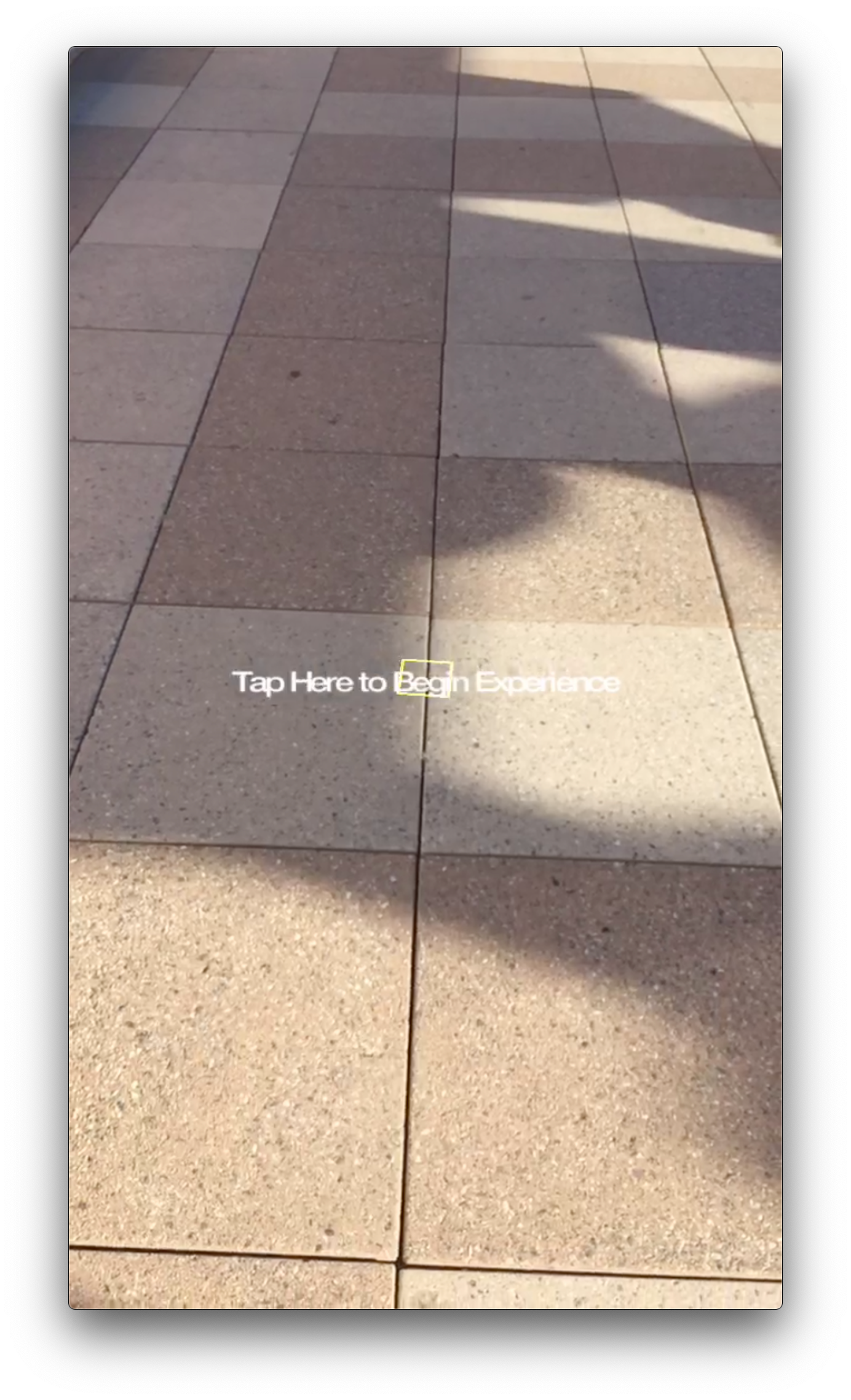 The interaction required to begin the experience