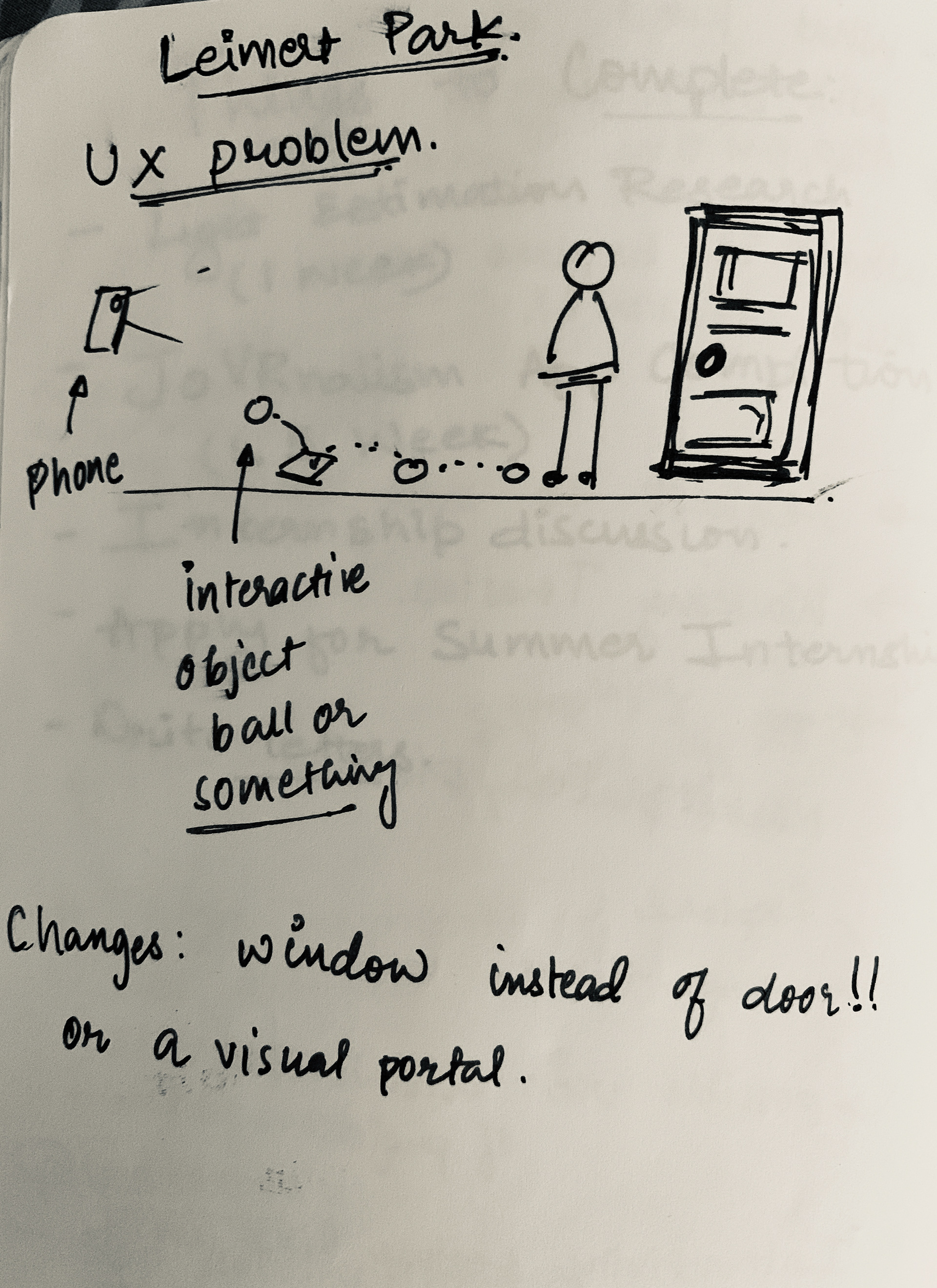 Ideas exploring interactions to start the experience