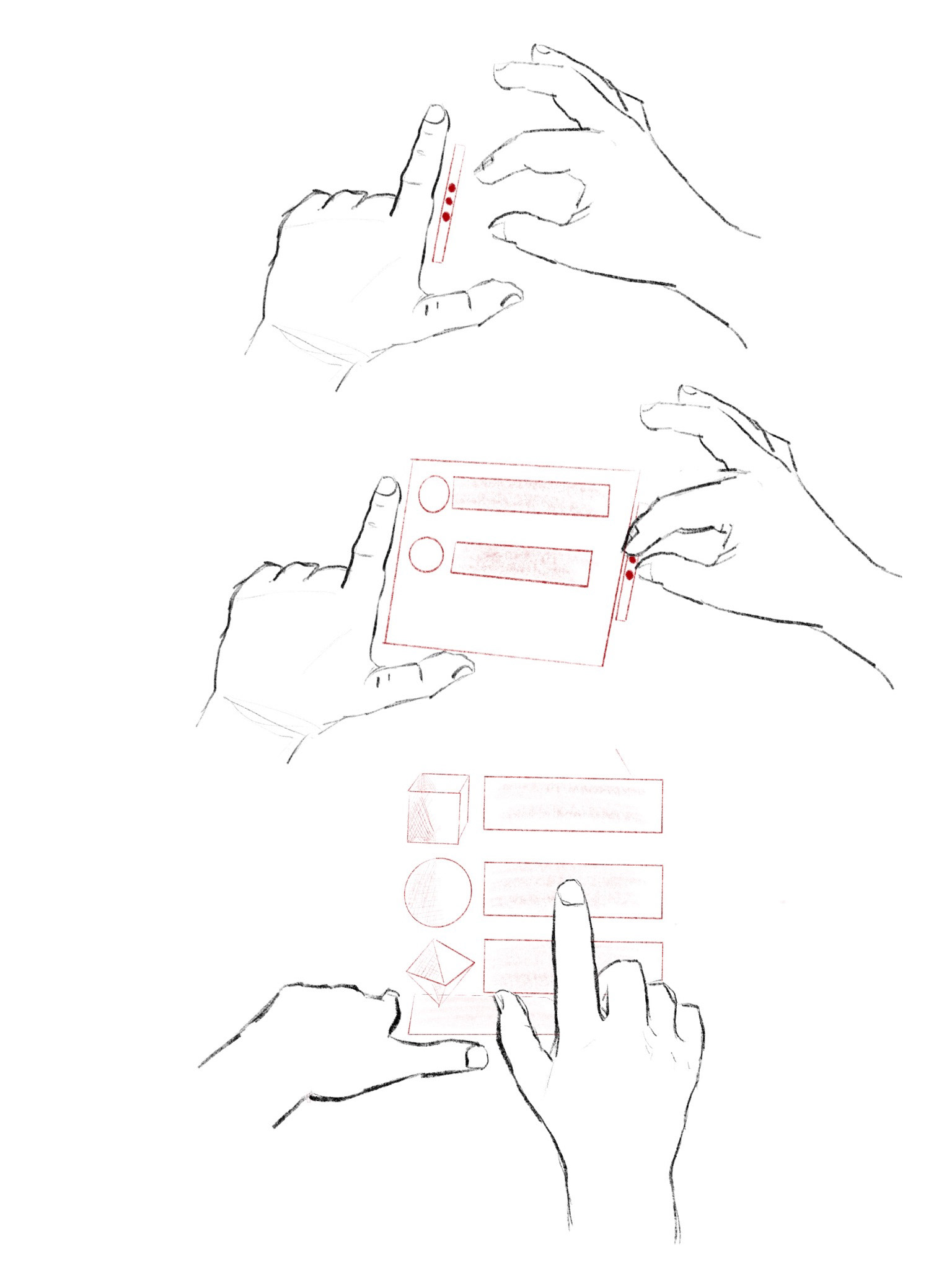 L Gesture Pull out display - Initial Sketch