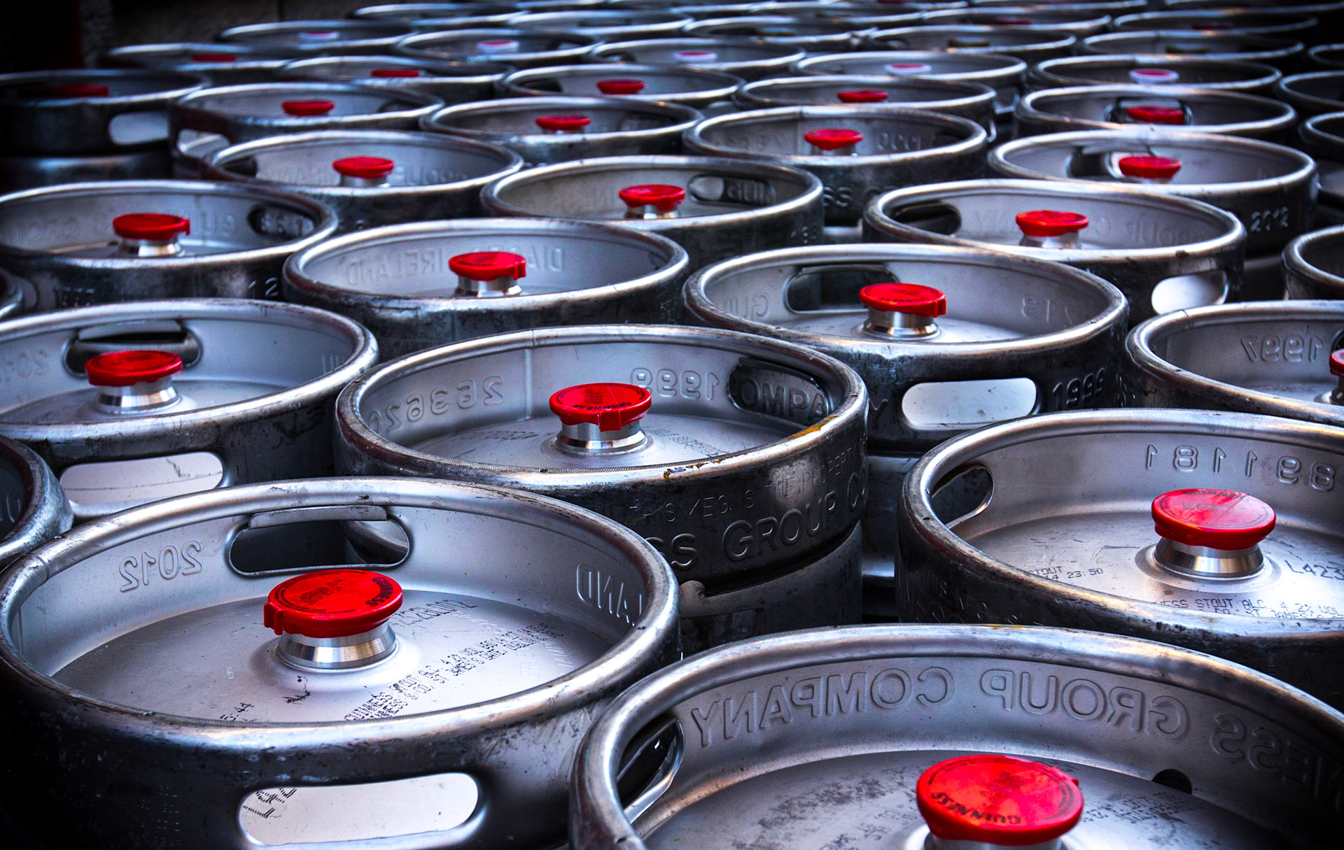 Empty Guiness kegs await pickup outside a Galway pub at dawn.  More than 7 million servings of Guiness are poured on St. Patrick's day.