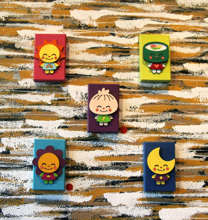 Painted Wood Art Pieces at Cukui Store and Gallery