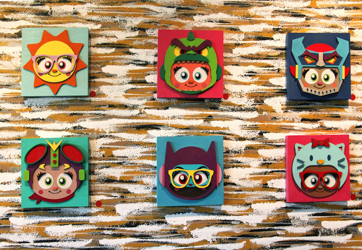 Painted Wood Art Pieces at Cukui Store and Gallery
