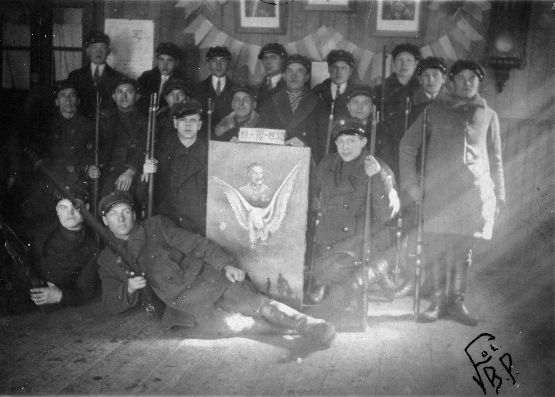 1932.03.19 | W świetlicy Związku Strzeleckiego w Zabłudowie | fot. B.P.