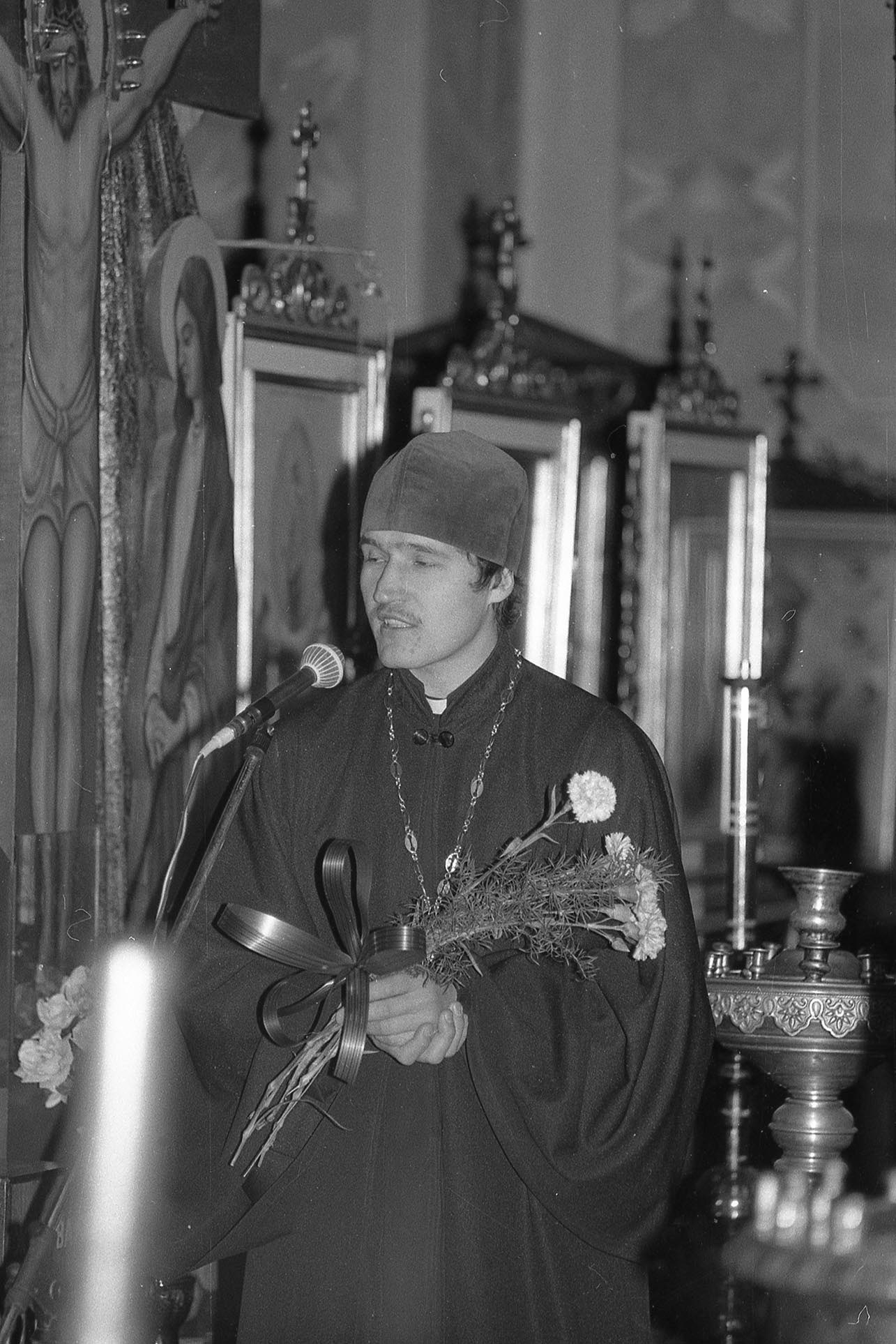 1991.10.28 | ks. mitrat Mirosław Tomaszewski - Dni Kultury Chrześcijańskiej w Zabłudowie | z arch. MOAK