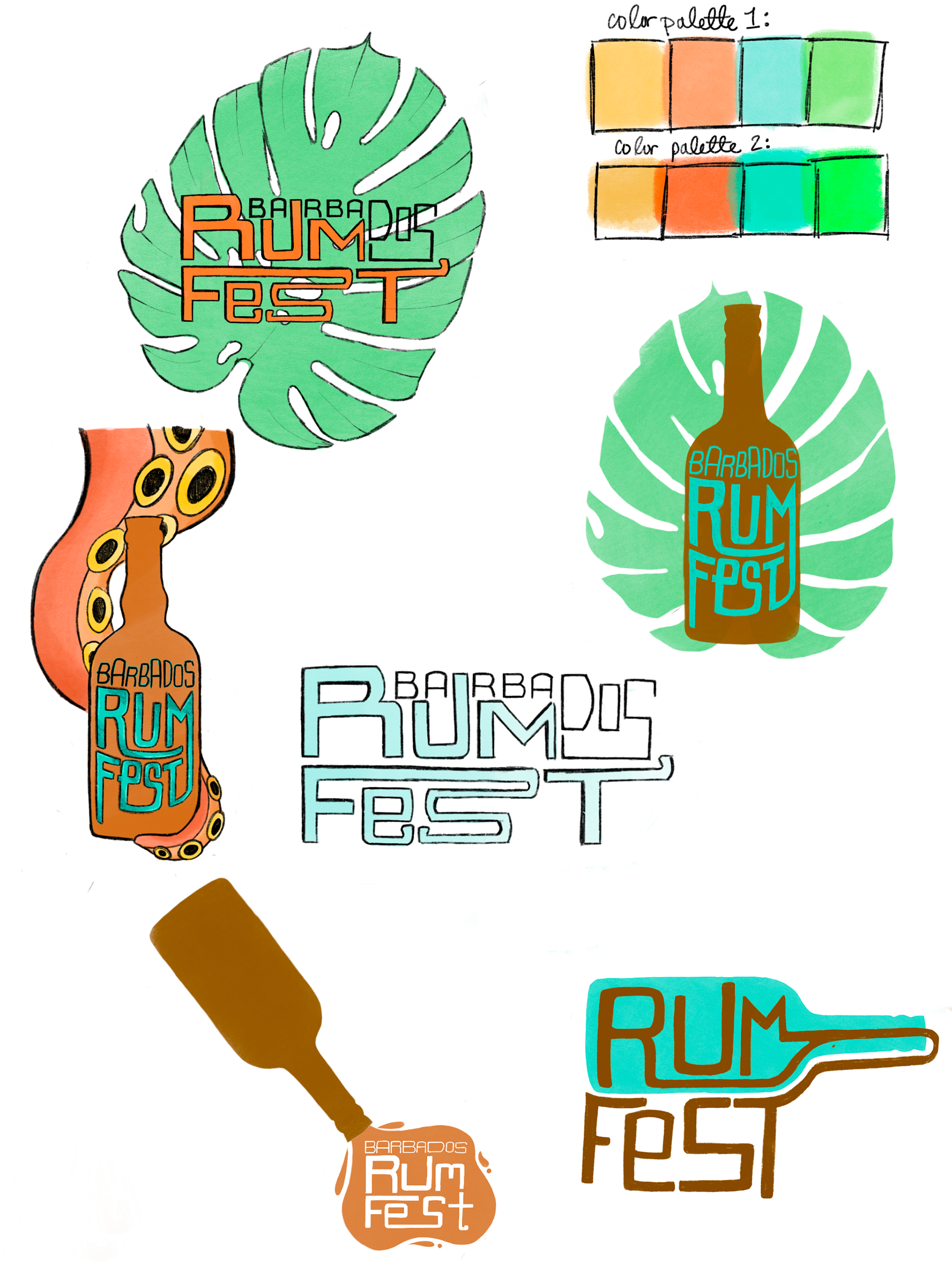 Barbados Rum Fest Logo Exploration