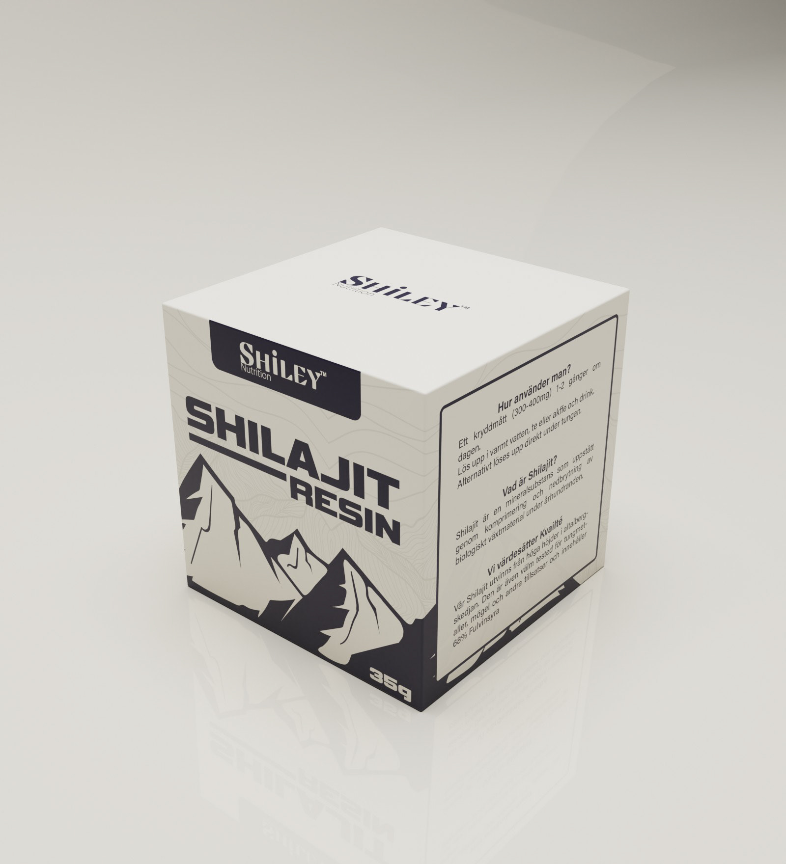 Created packaging design and 3D mockup for Shiley. A Swedish health supplement brand.