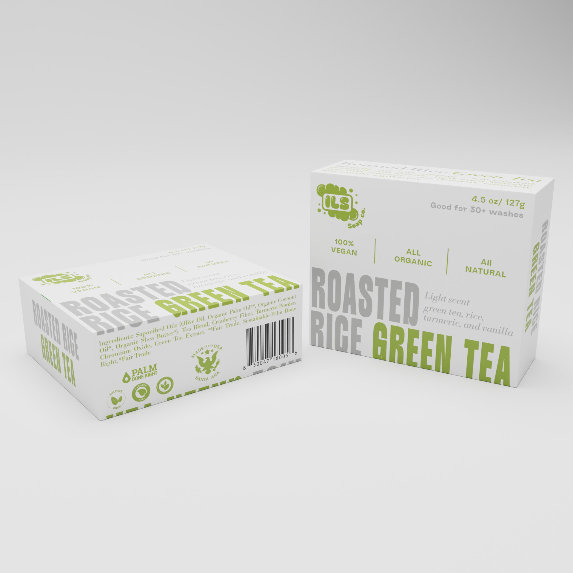 Created packaging design and 3D mockup for ILS Bath Co. Created 16 variants in total.