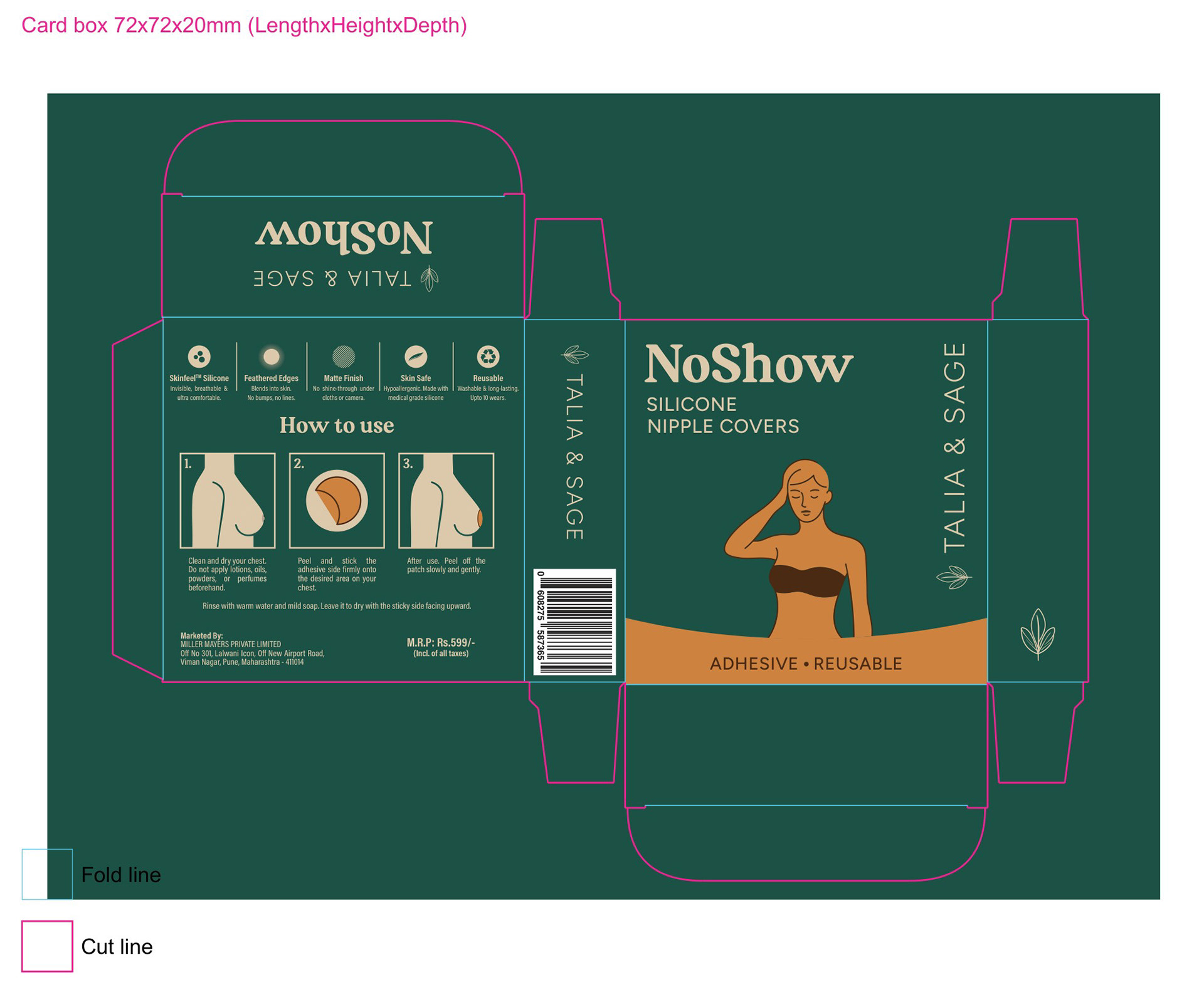 Created packaging design and 3D mockup for Talia & Sage.