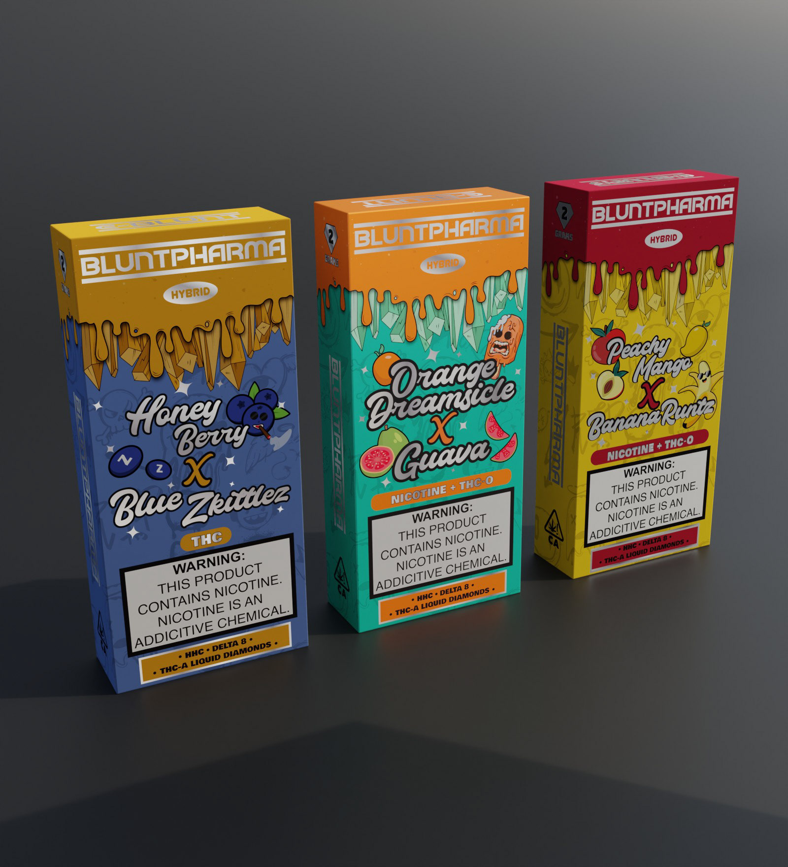 Created packaging design and 3D mockup for Bluntpharma. Created 3 variants in total.
