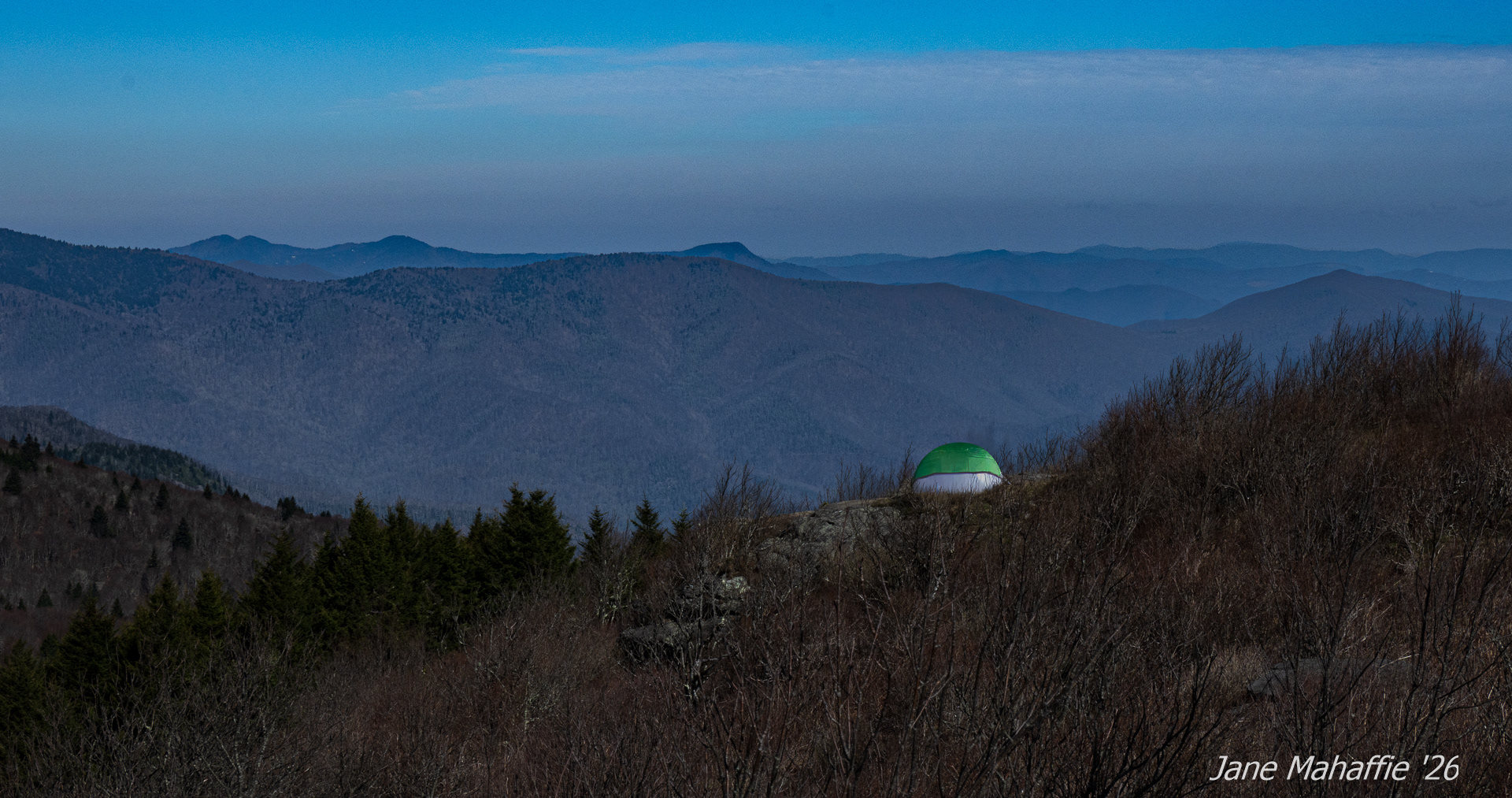 The perfect spot:  Balsam Knob Blue Ridge Parkway