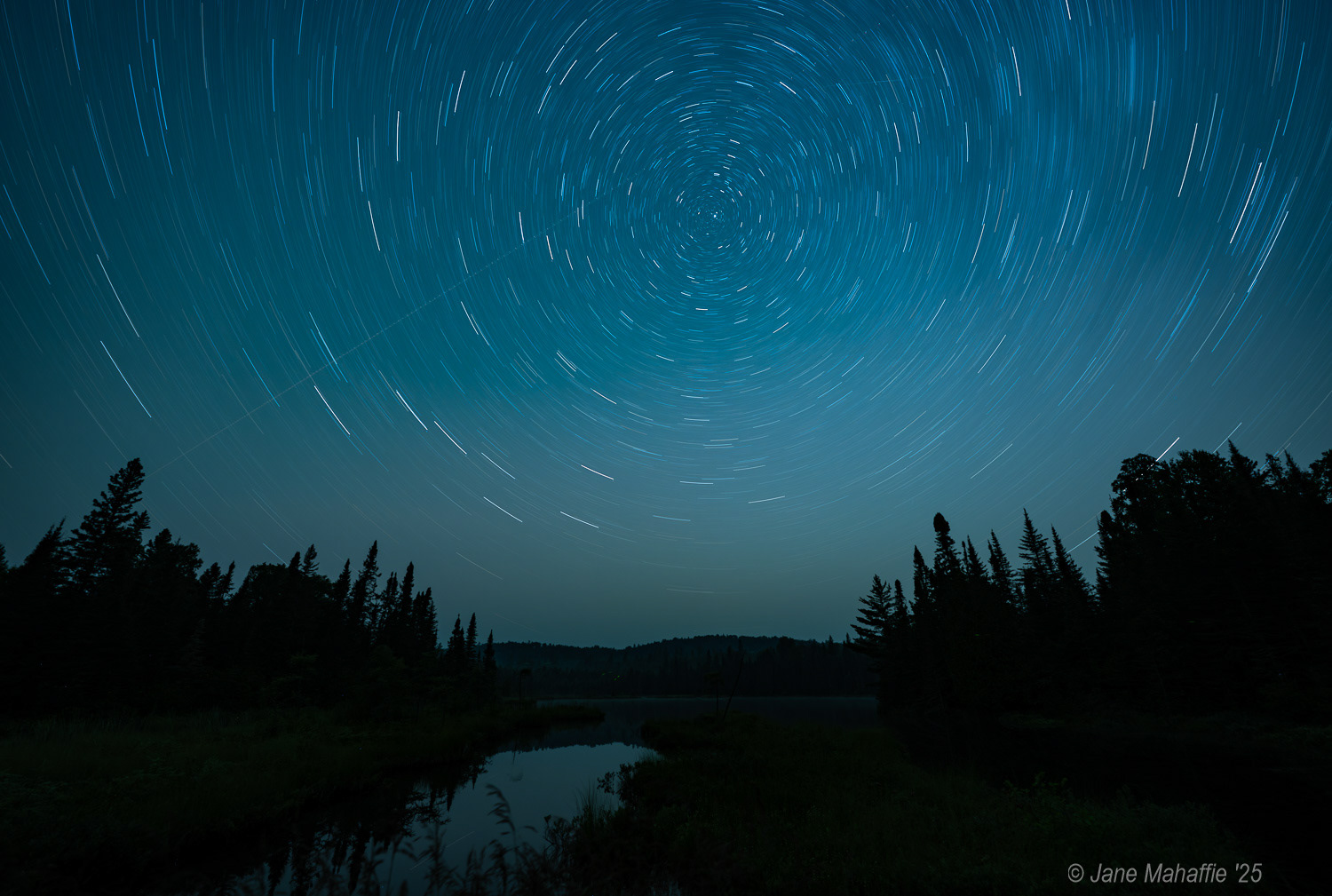 Star Trails along Cascade Lake, North Shore, MN
