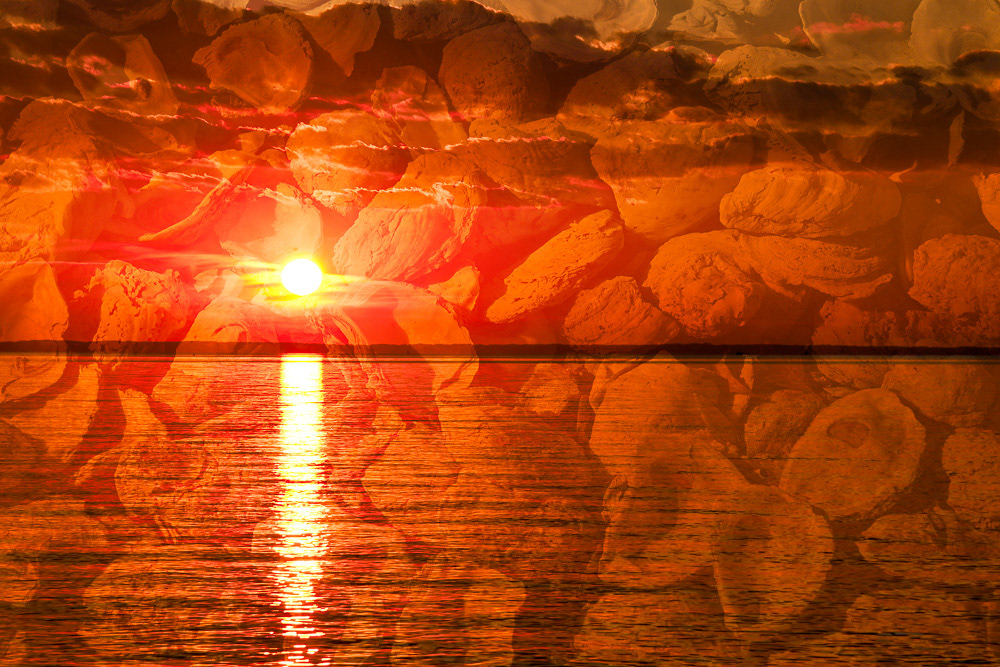 St Michaels sunset with oyster shells