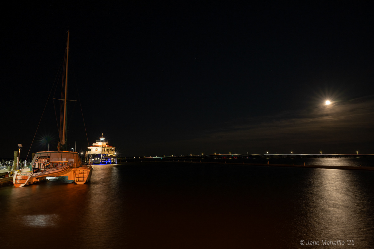 Choptank River Lighthouse Full Moon 0925