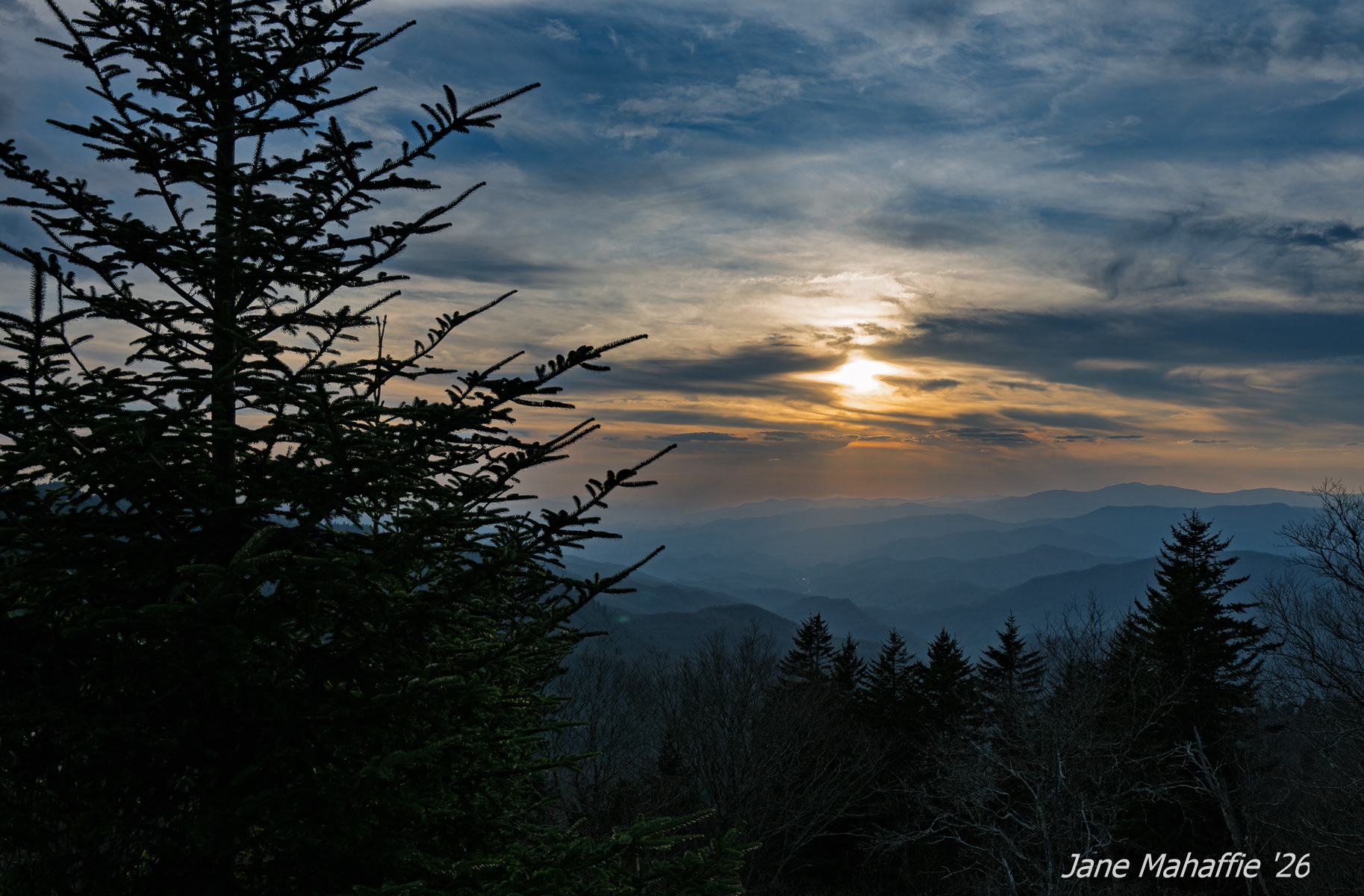 Sunset along Blue Ridge Parkway