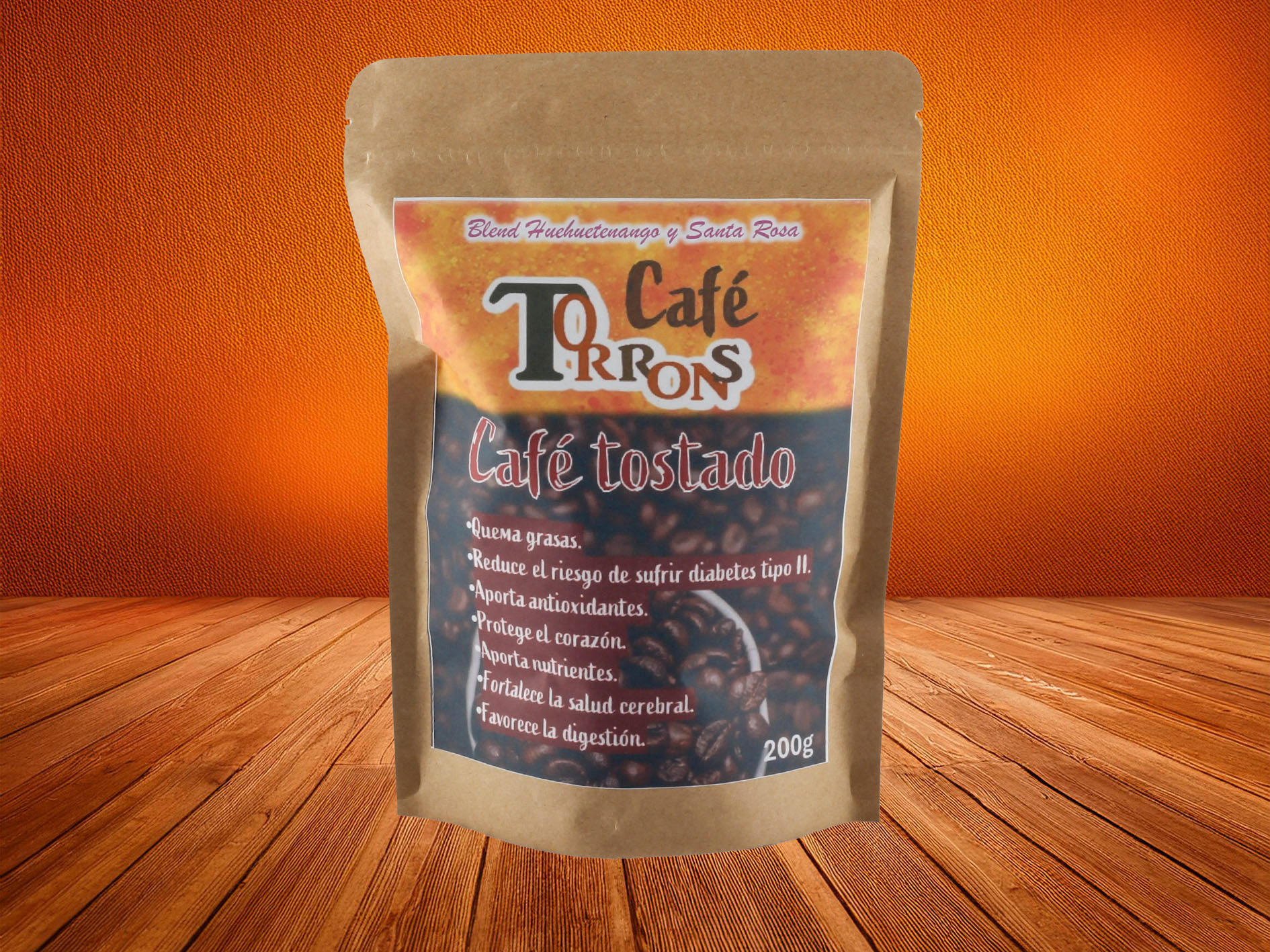 Café Tostado 200 g. Q50, 400 g. Q90