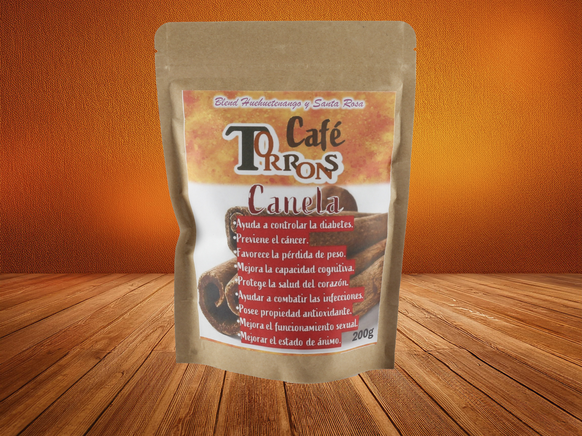 Café Canela 200 g. Q50, 400 g. Q90