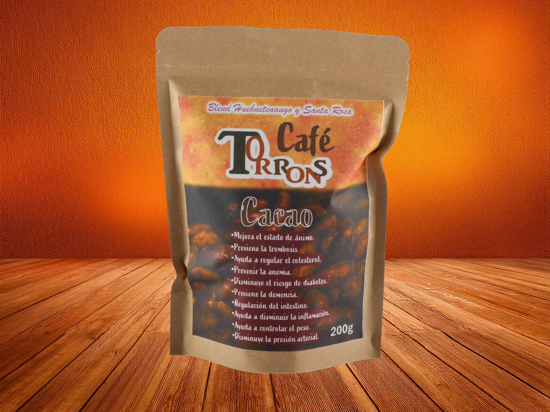 Café Cacao 200 g. Q50, 400 g. Q90