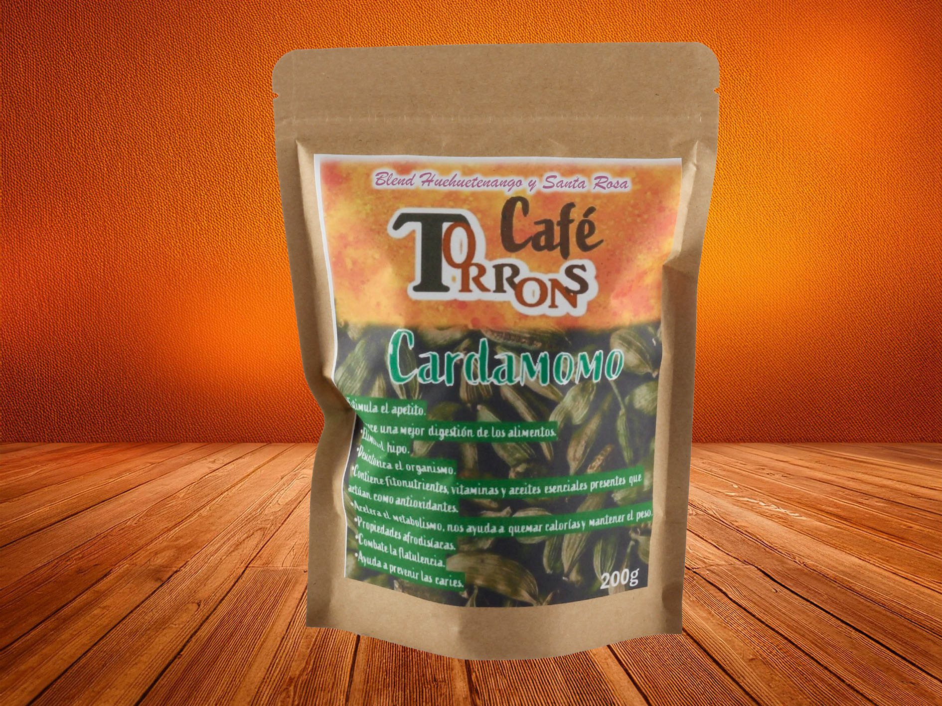 Café Cardamomo 200 g. Q50, 400 g. Q90