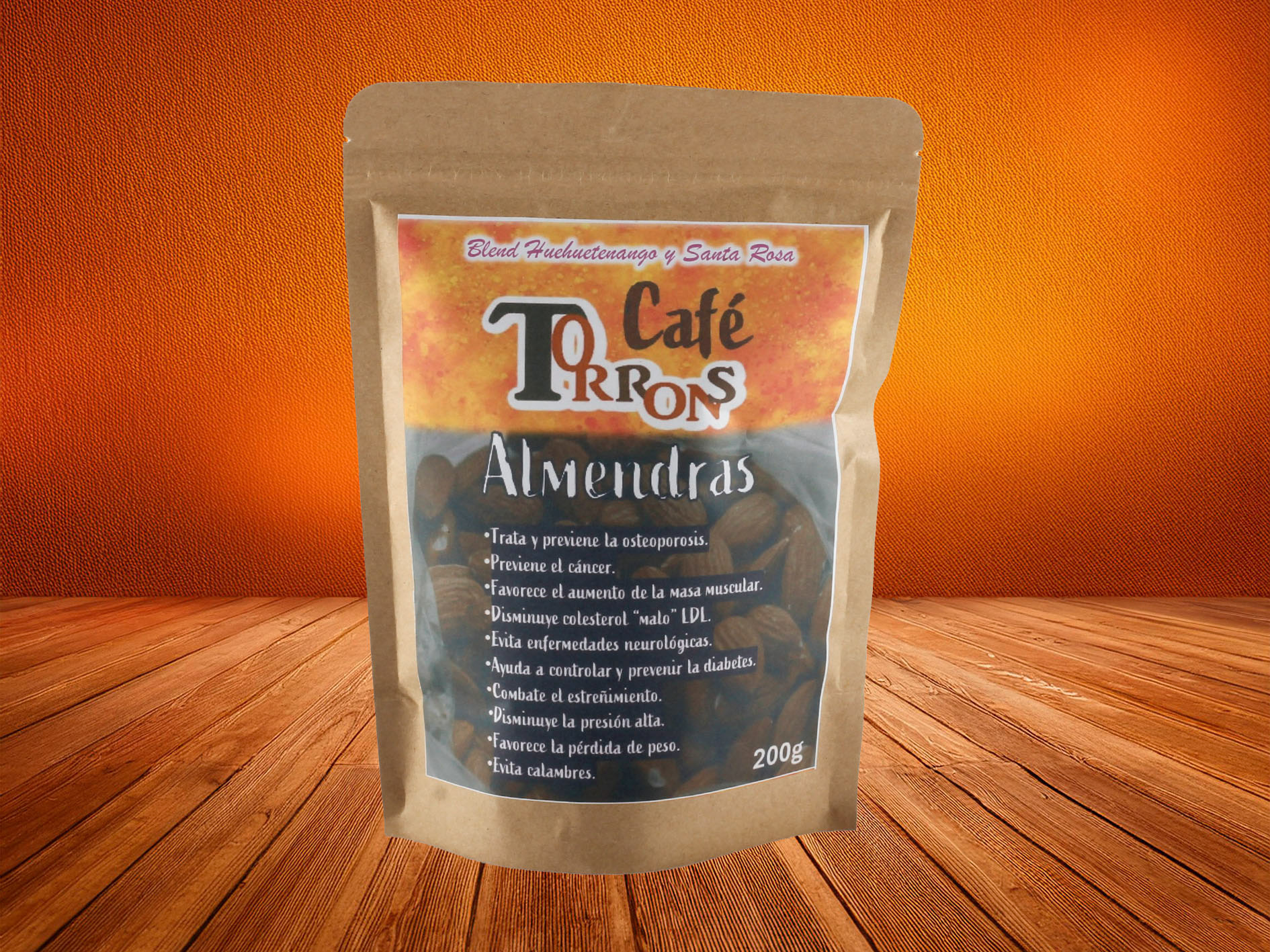 Café Almendras 200 g. Q50, 400 g. Q90