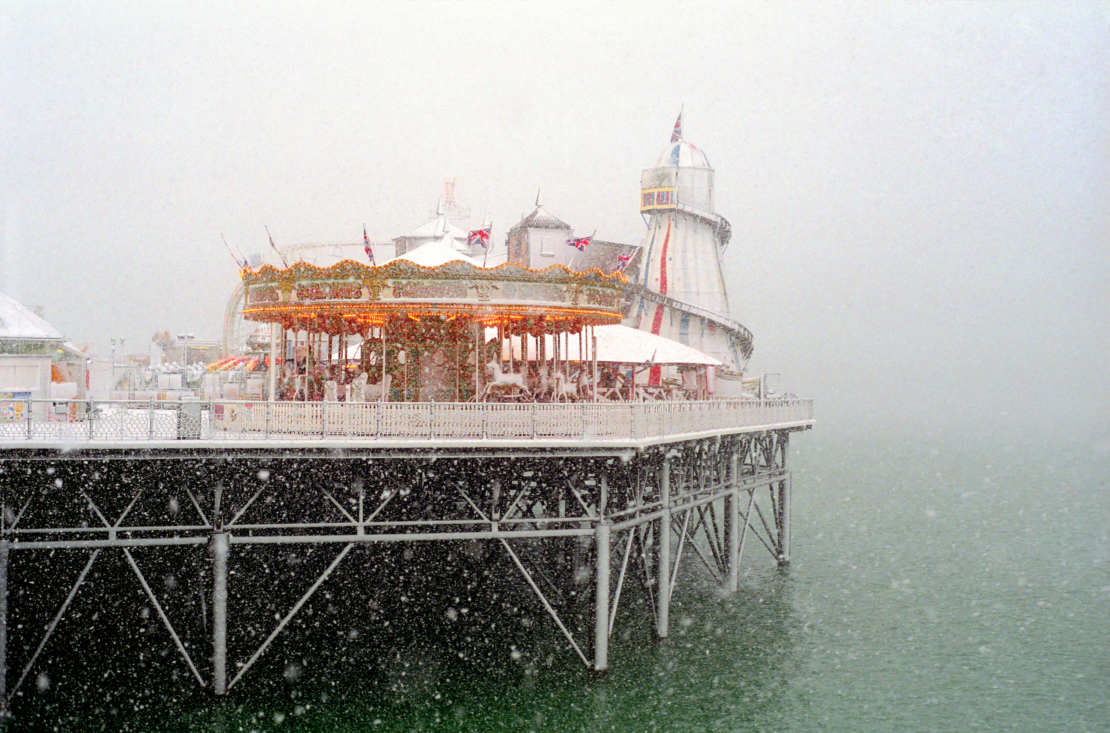 Brighton Pier in a Snowstorn