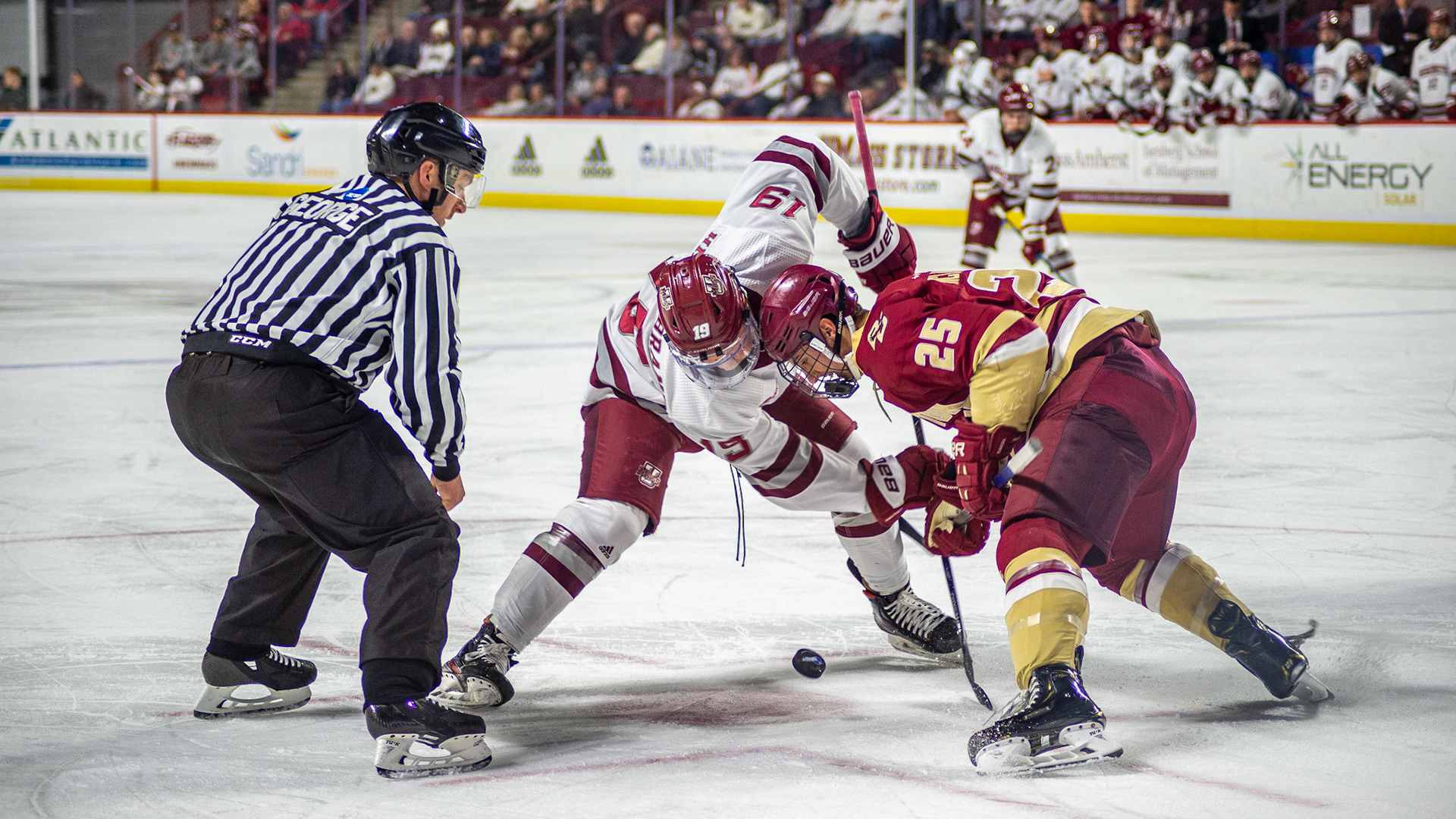 The University of Massachusetts Hockey team lost to Boston College at the Mullins Center on January 31, 2020