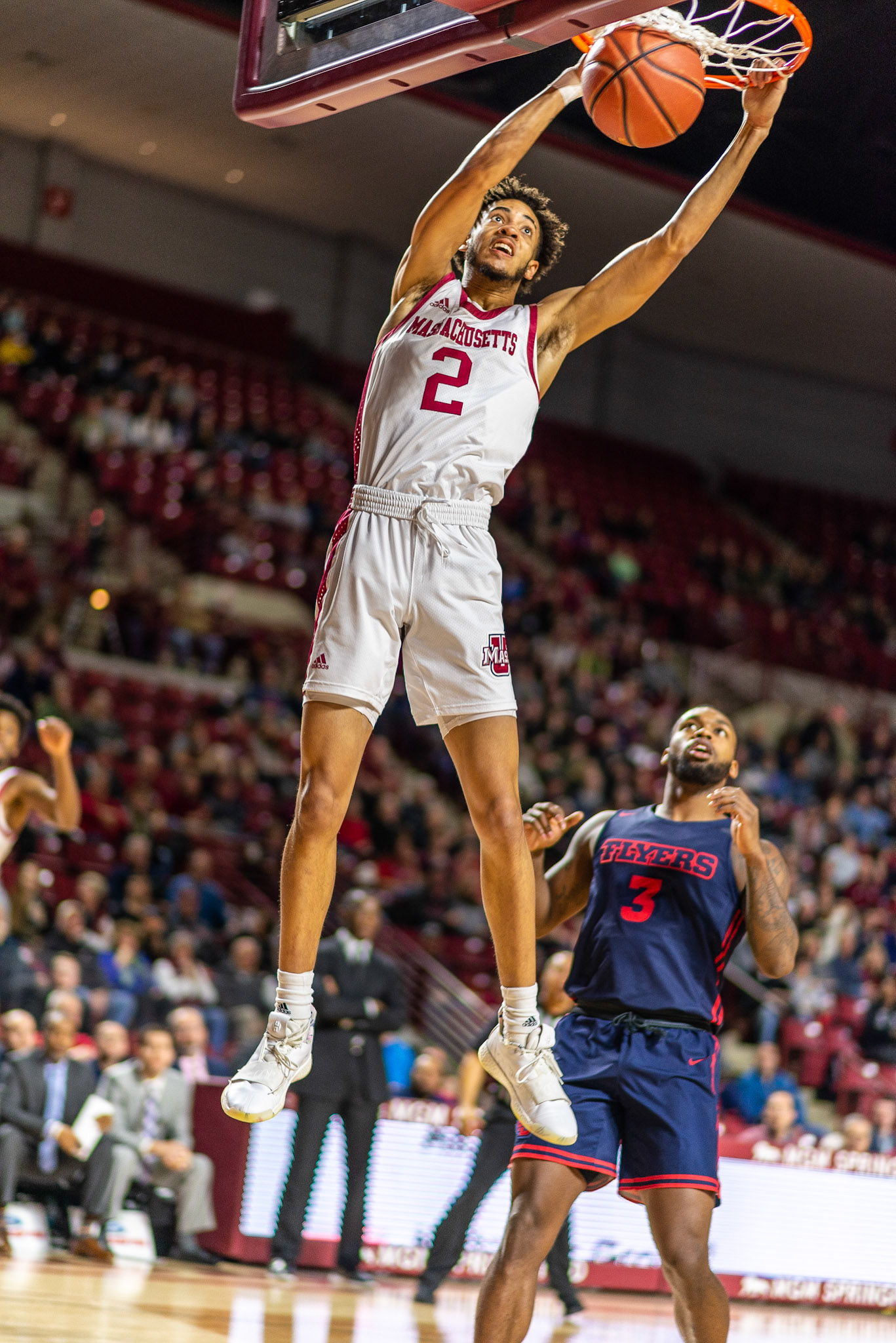 The University of Massachusetts men's basketball team lost to the Dayton Flyers with a final score of 63-71 at the Mullins Center on Feb. 15.