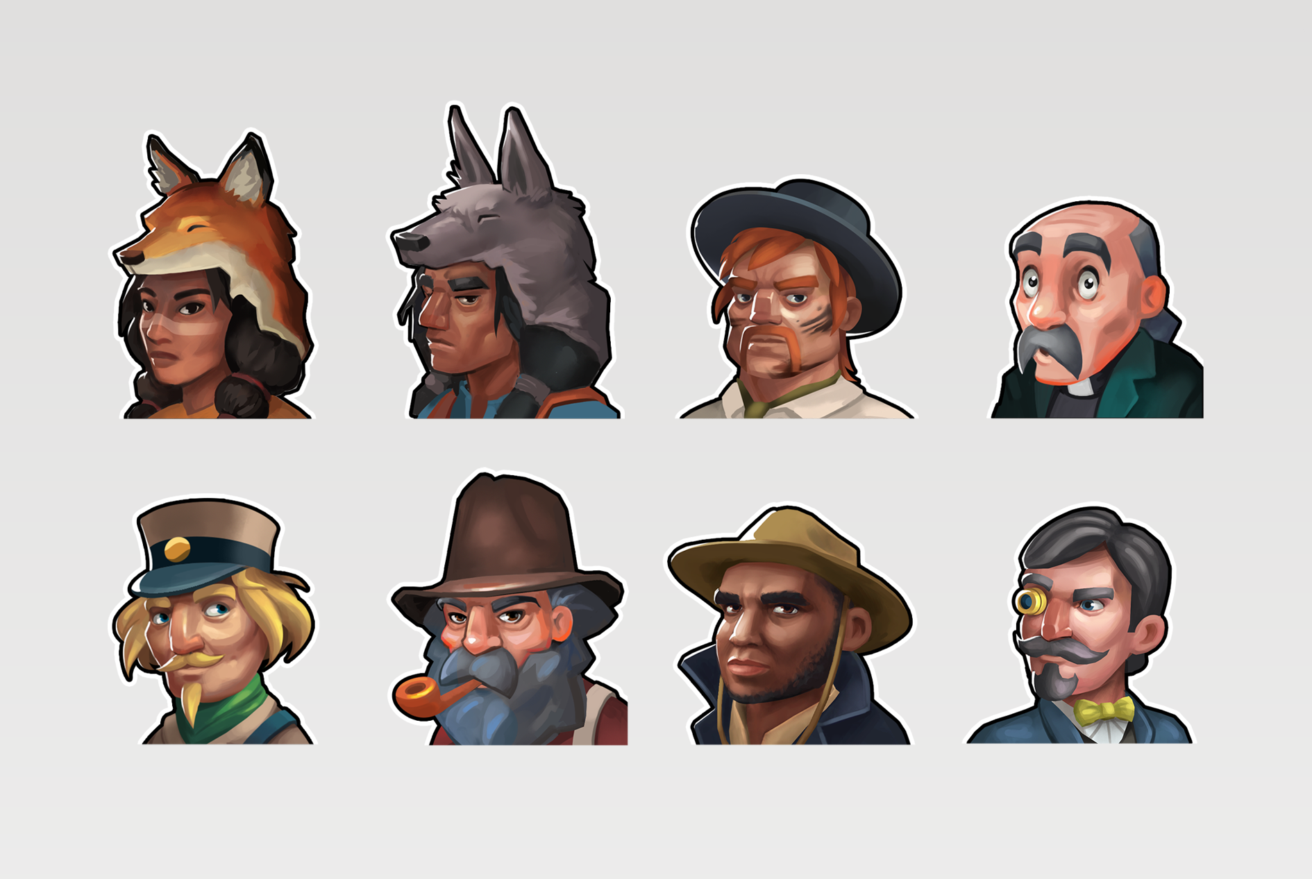 Character portrait icons for in-game UI and dialogue