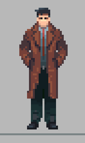 Main character walking front