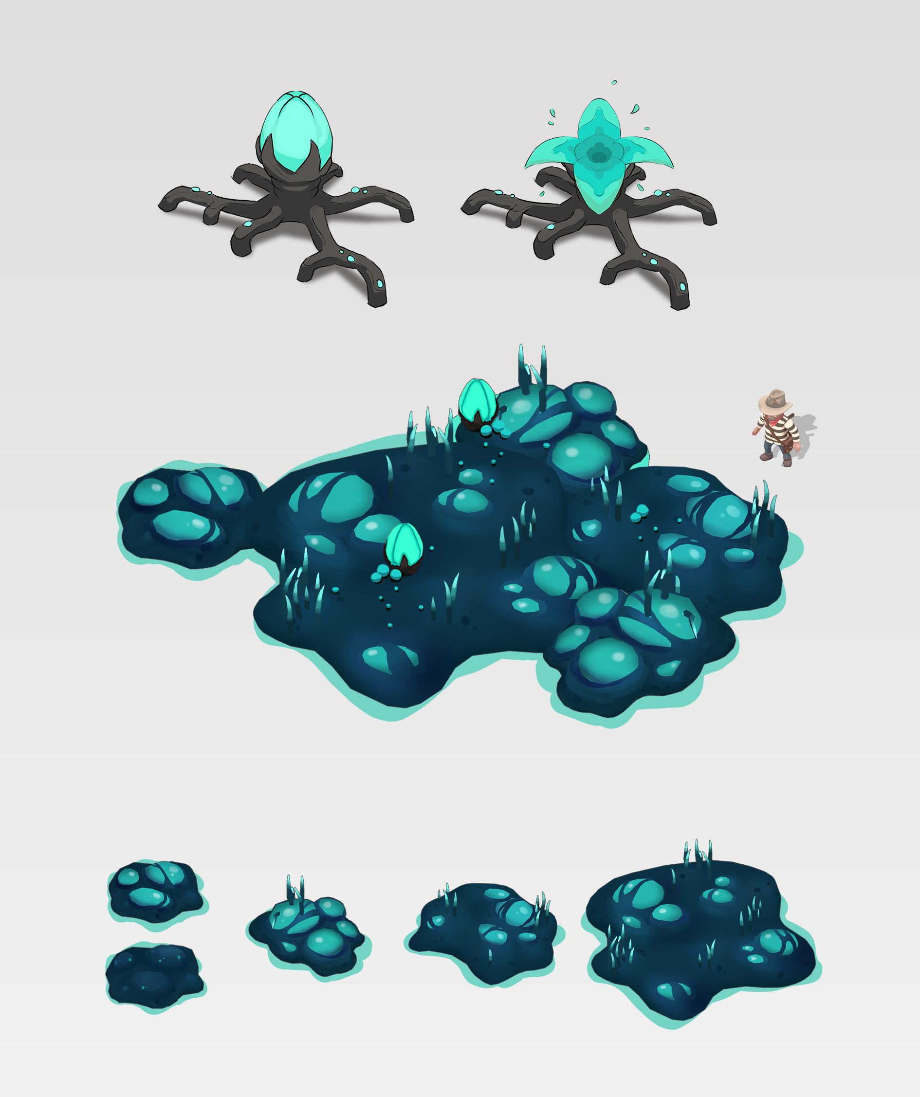 Alien eggs and modular infestation slime patches